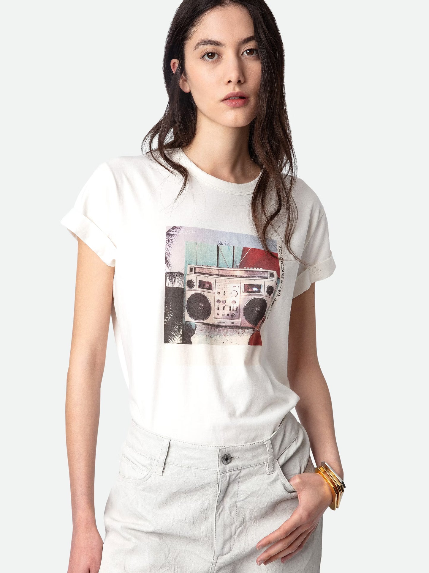 T-shirt Anya Photoprint t-shirt blanc femme