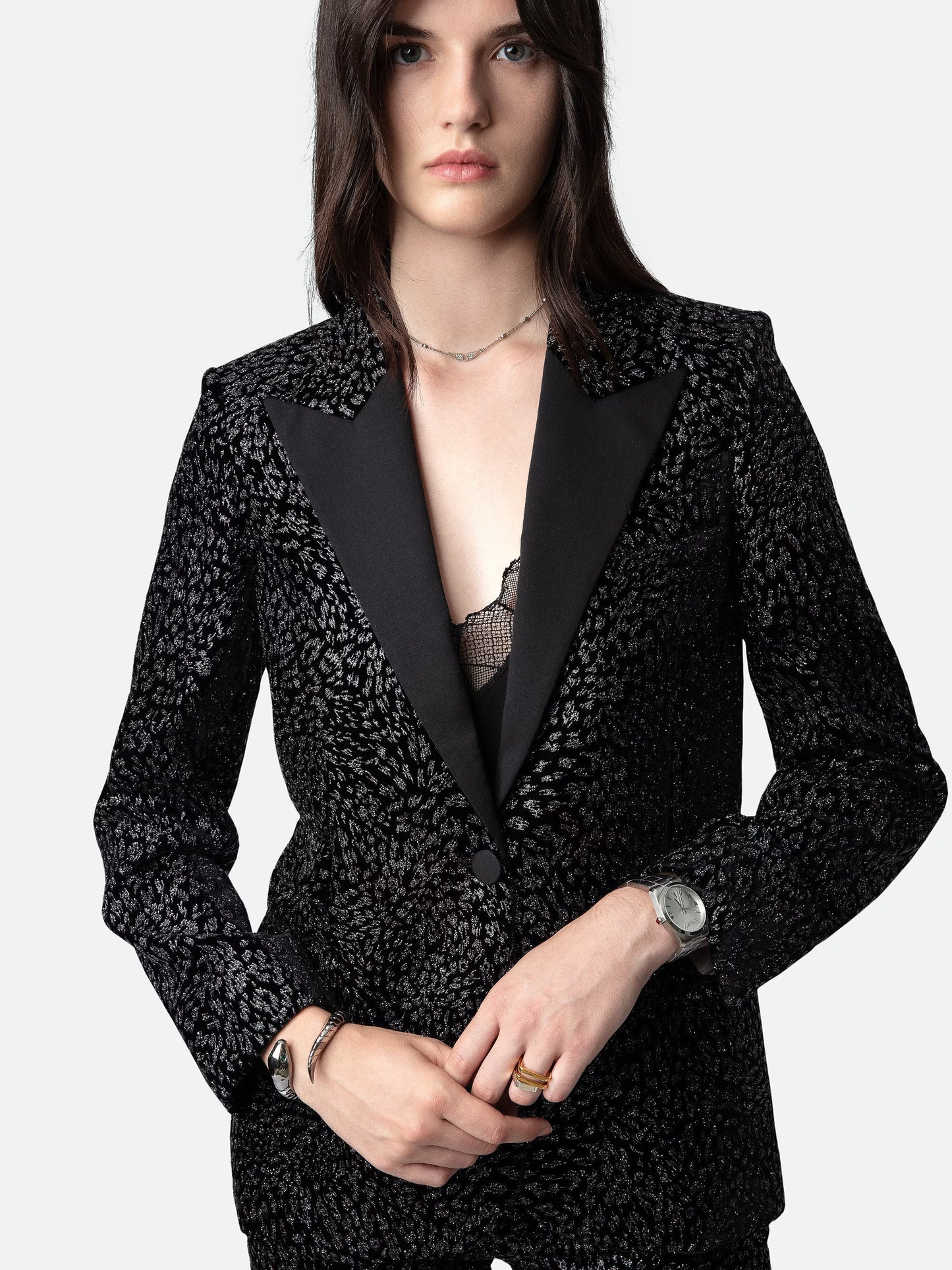 Veste Venus Velours blazer noir femme