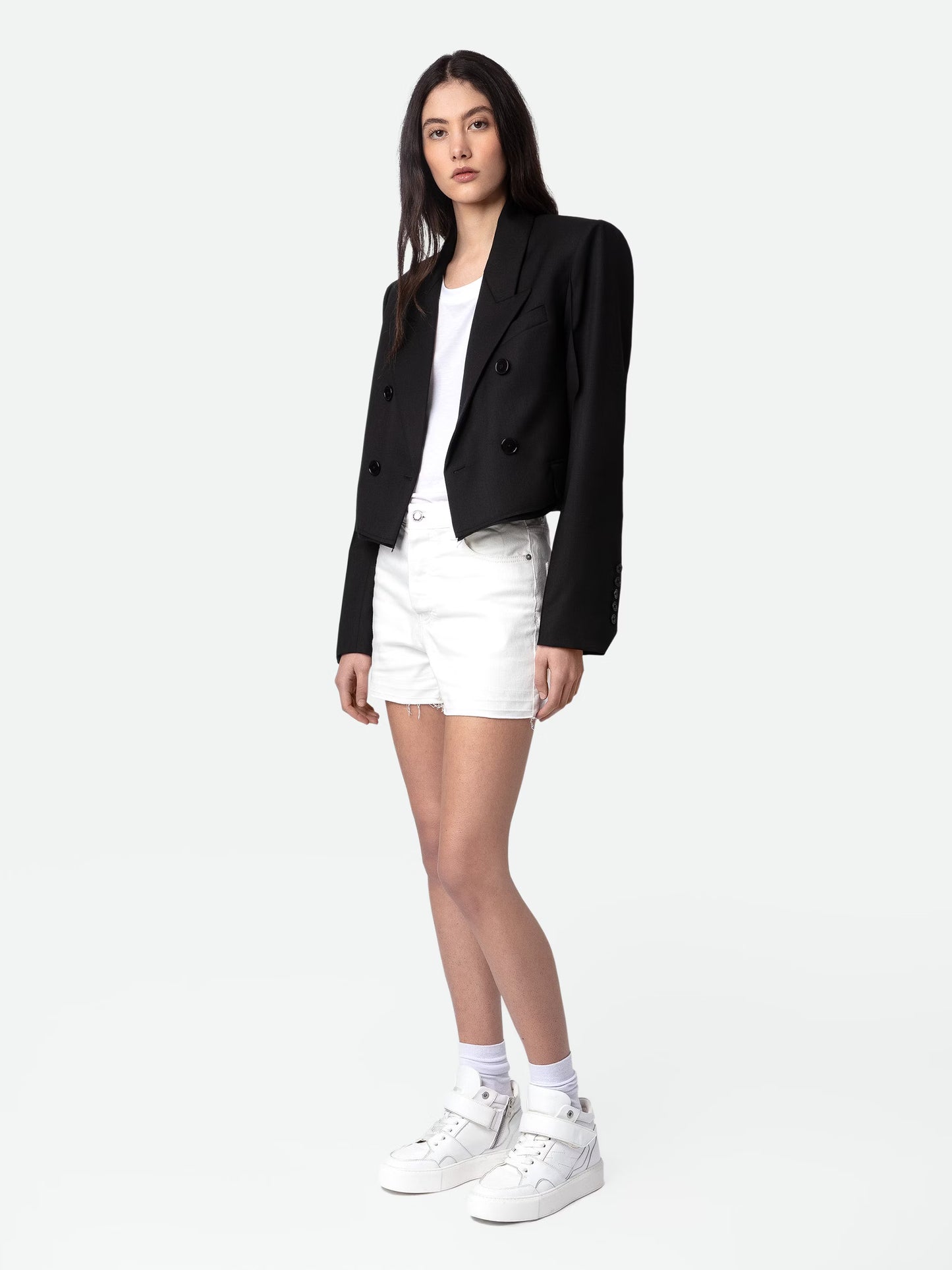 Sneakers Mi-Hautes ZV1747 Flash Chunky baskets blanc femme