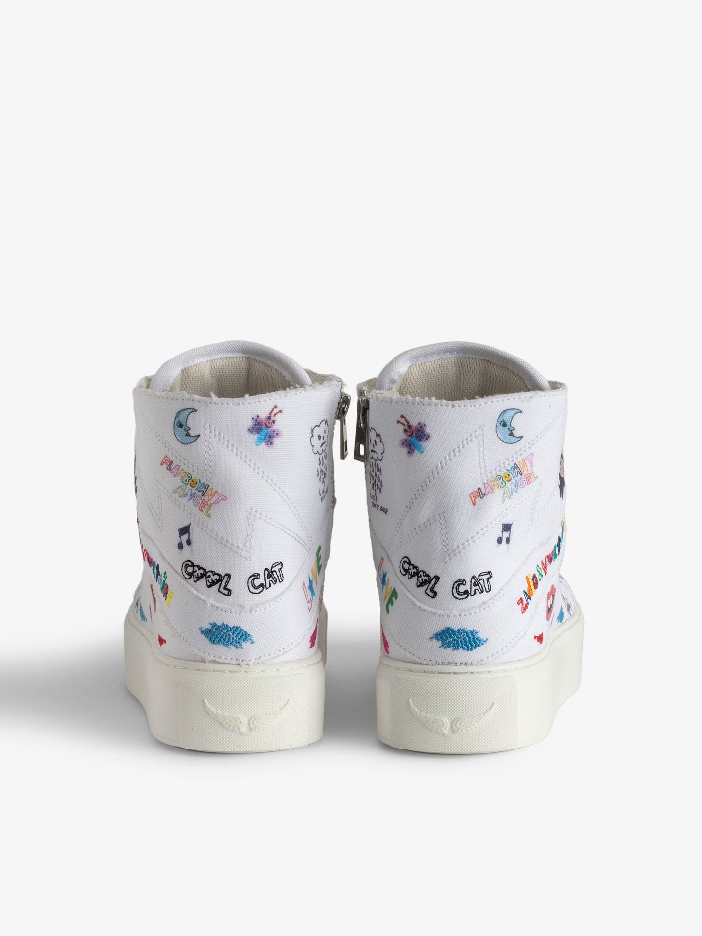 Sneakers Montantes ZV1747 High Flash Chunky baskets blanc femme