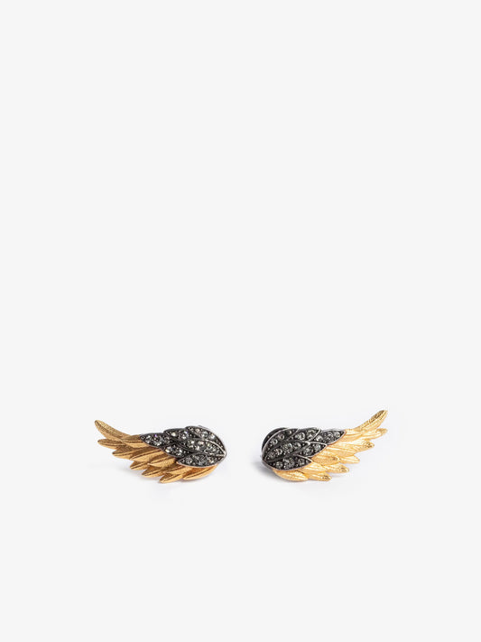 Boucles d'oreilles Rock Feather  boucles d'oreilles or femme