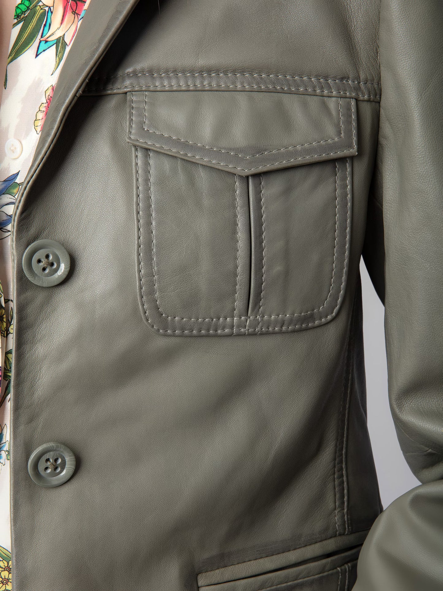 Blouson Liams Cuir blouson gris femme