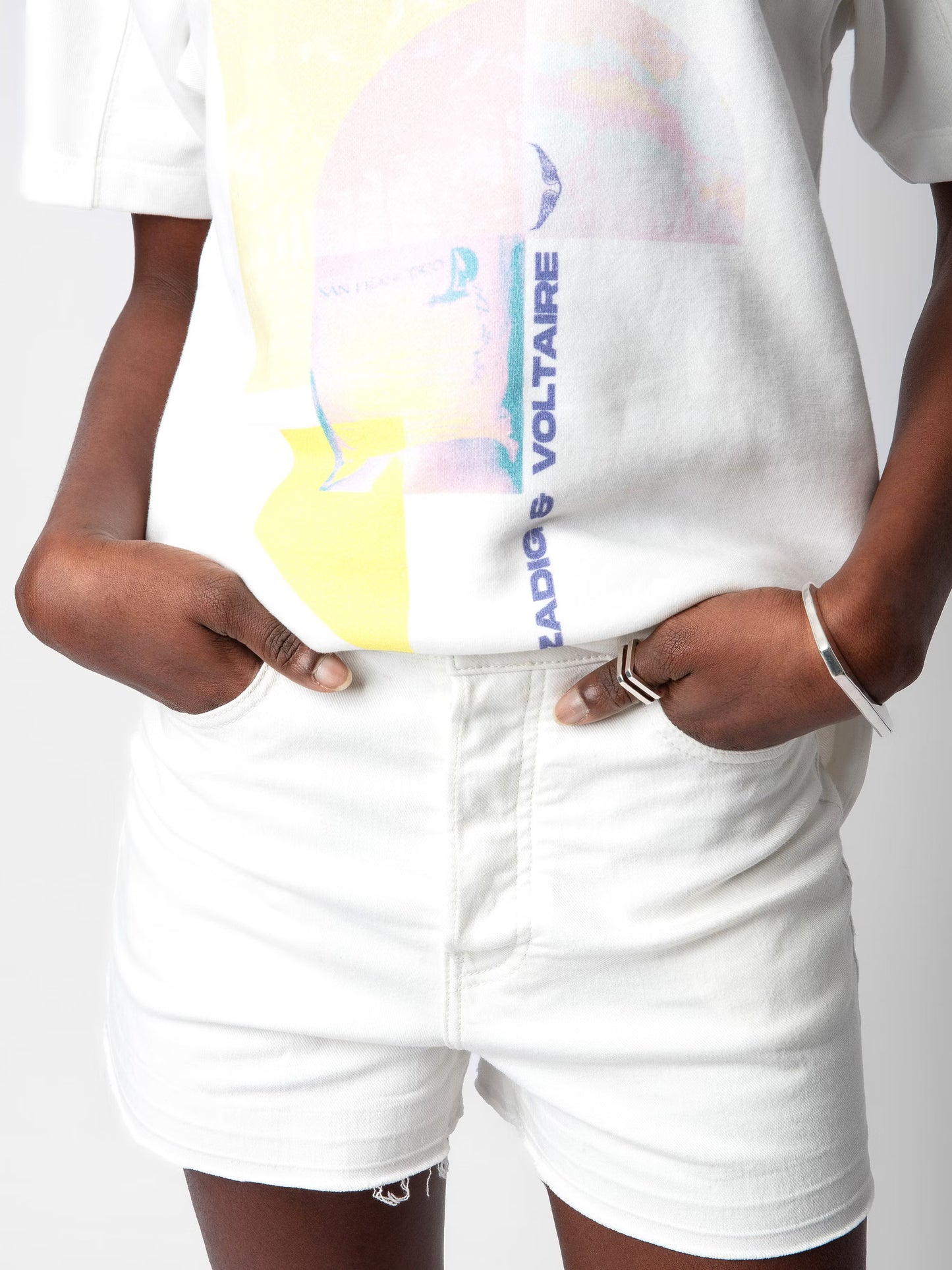 T-shirt Bow t-shirt blanc femme