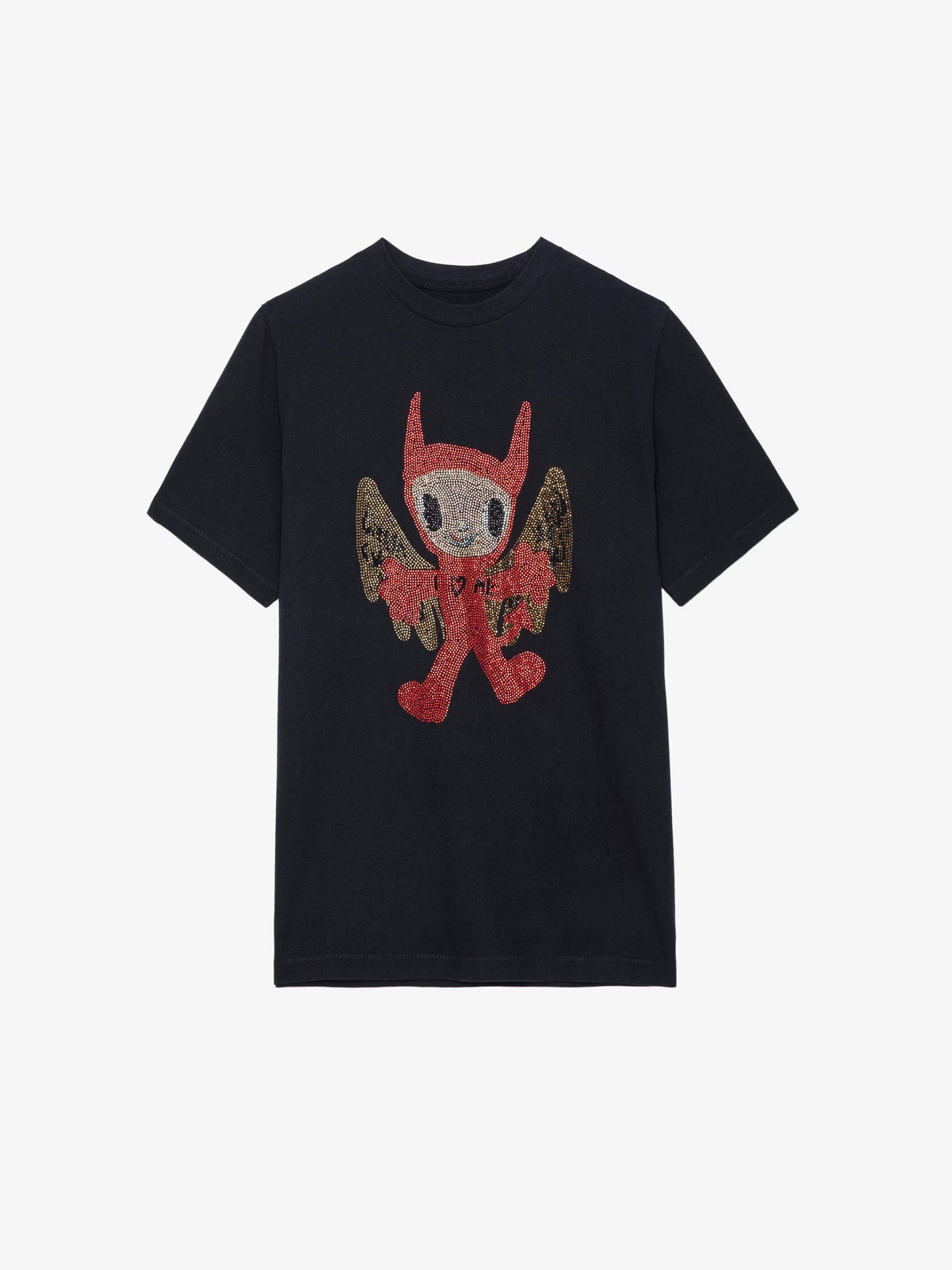 T-shirt Edwin Devil Strass t-shirt noir femme