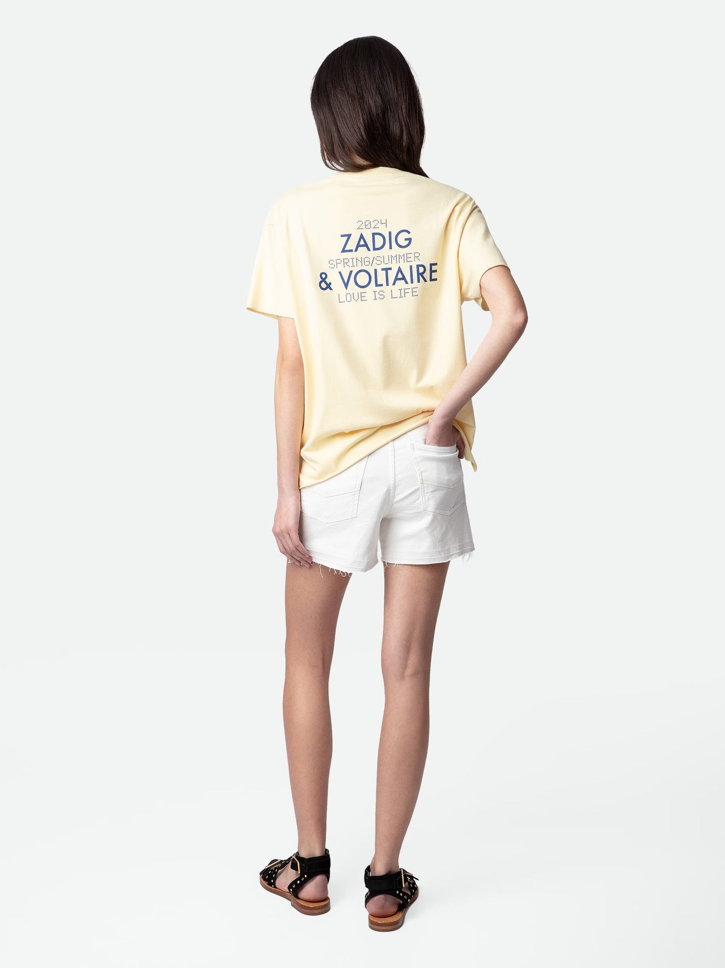 T-shirt Tommer Photoprint Strass t-shirt jaune femme