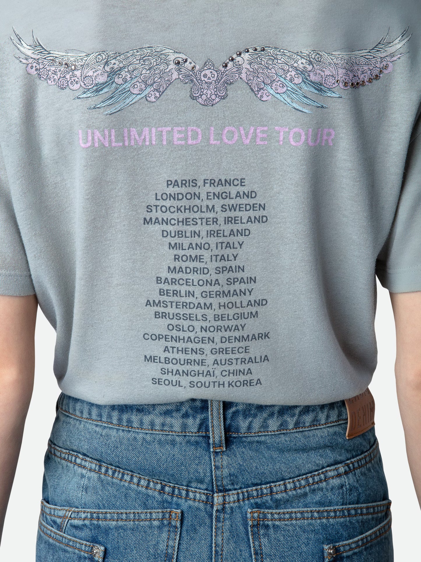 T-shirt Marta Concert Strass t-shirt gris femme