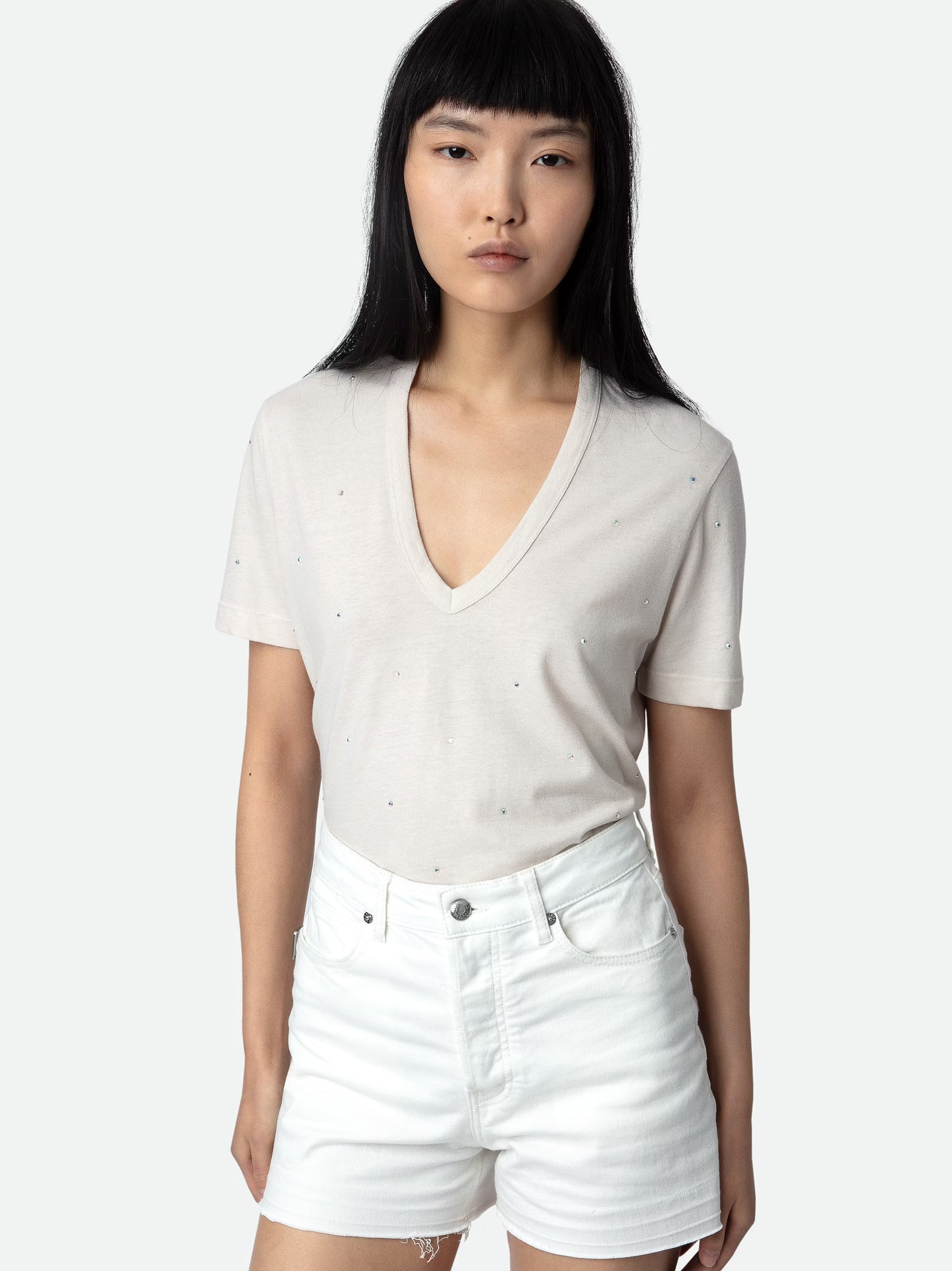 T-shirt Wassa Strass t-shirt rose femme