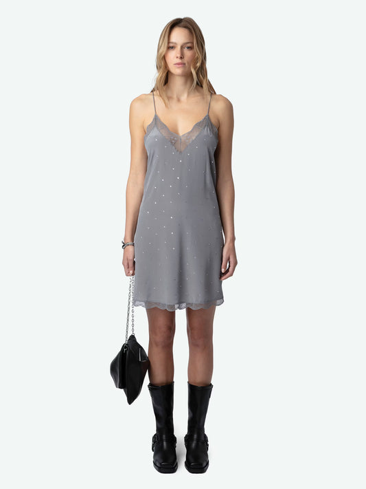 Robe Ristyz Strass Soie robe gris femme