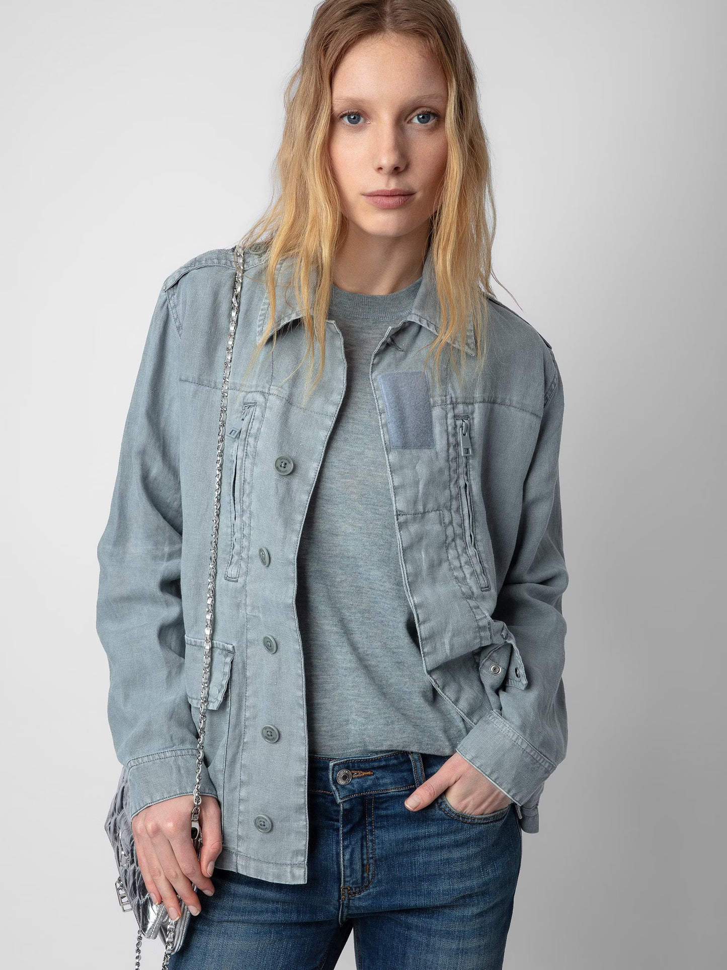 Veste Kid Lin blouson bleu femme