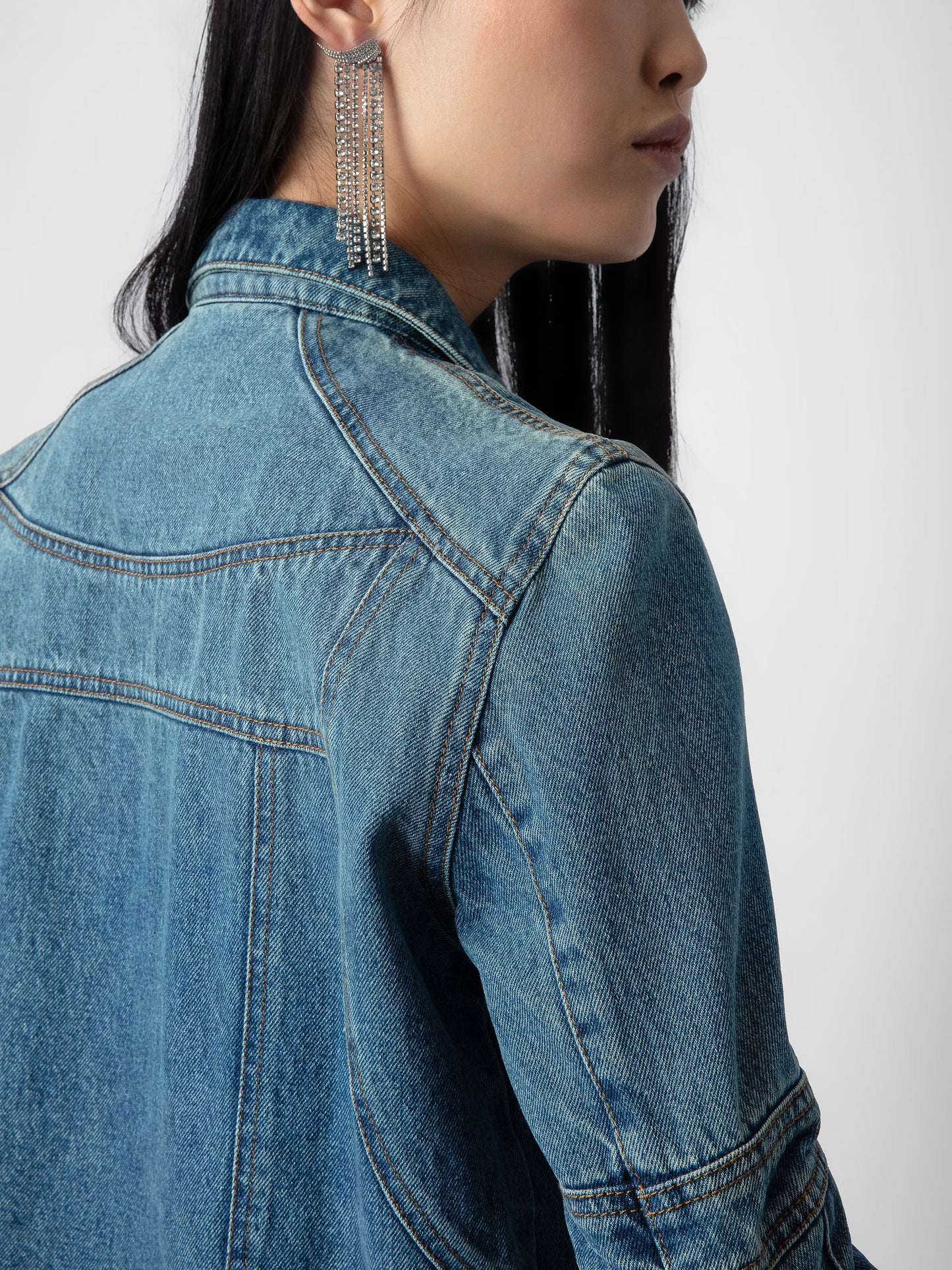 Veste Bons Denim blouson bleu femme