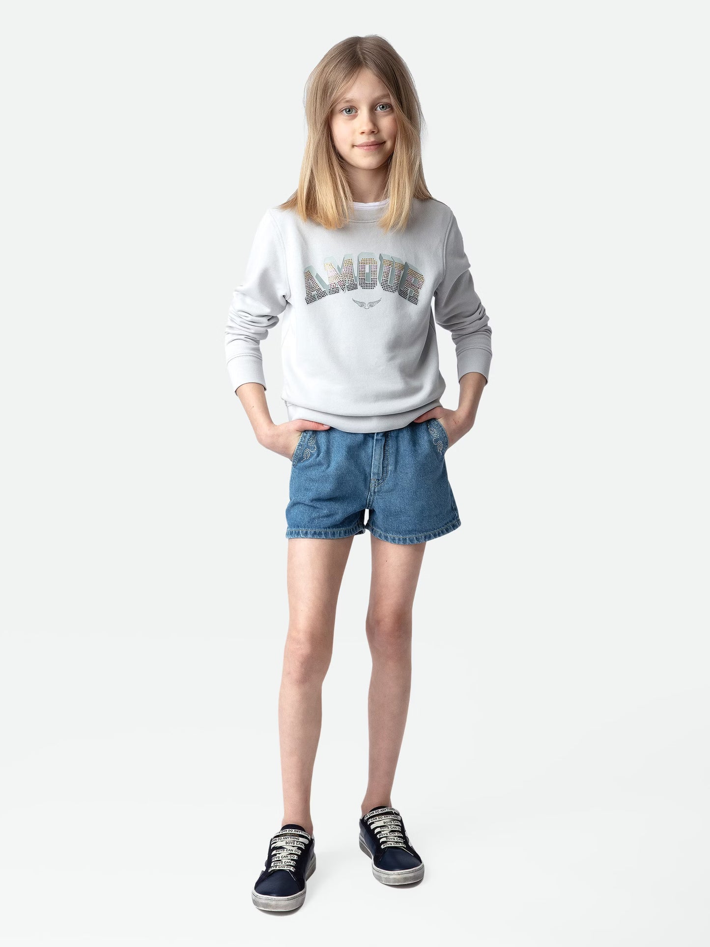 Sweatshirt Hailey Fille sweatshirt gris fille
