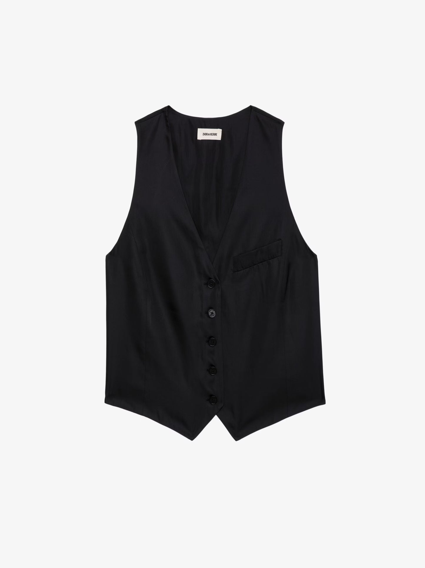 Top Emaux Satin haut noir femme