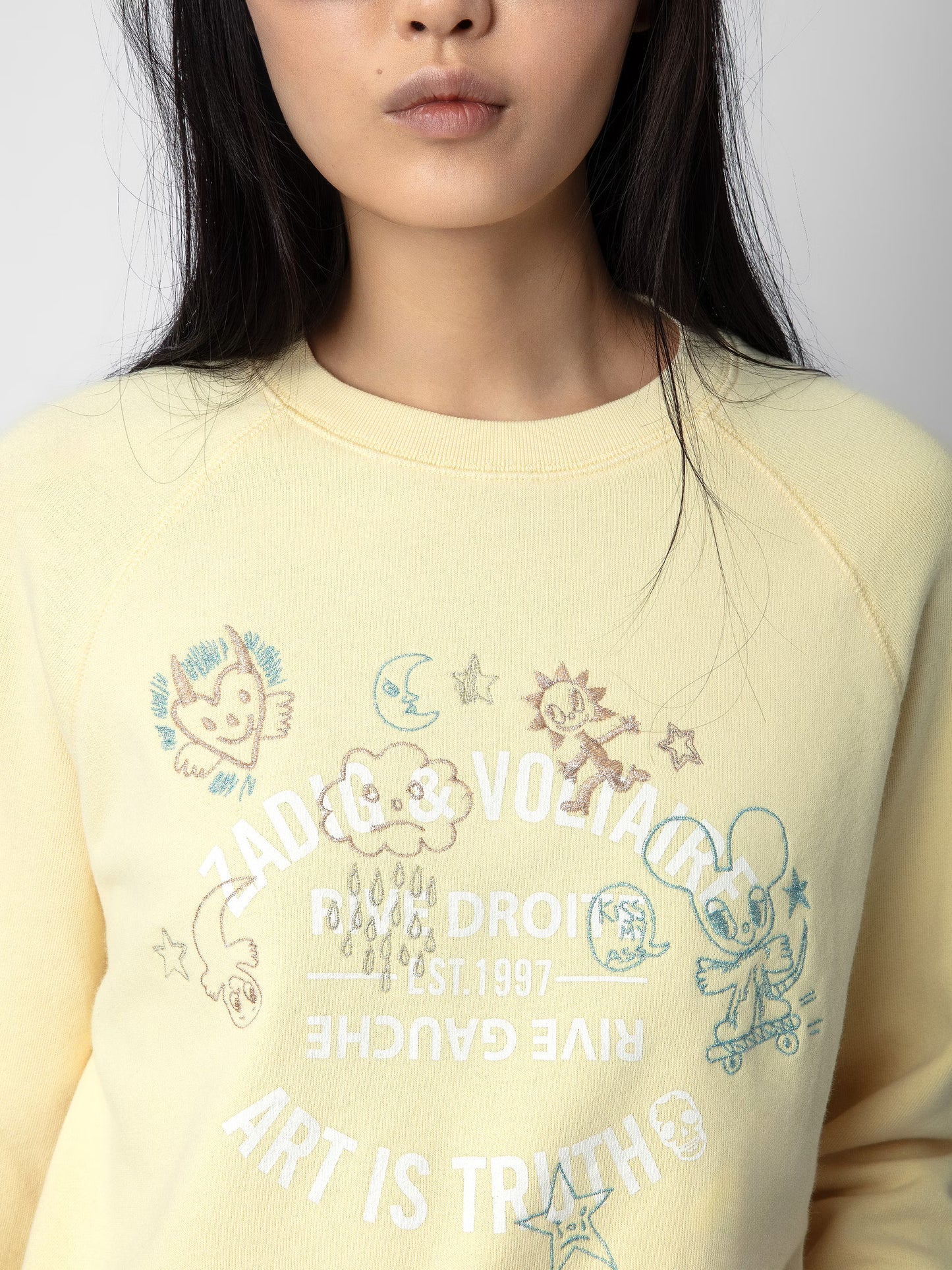 Sweatshirt Upper Blason sweatshirt jaune femme