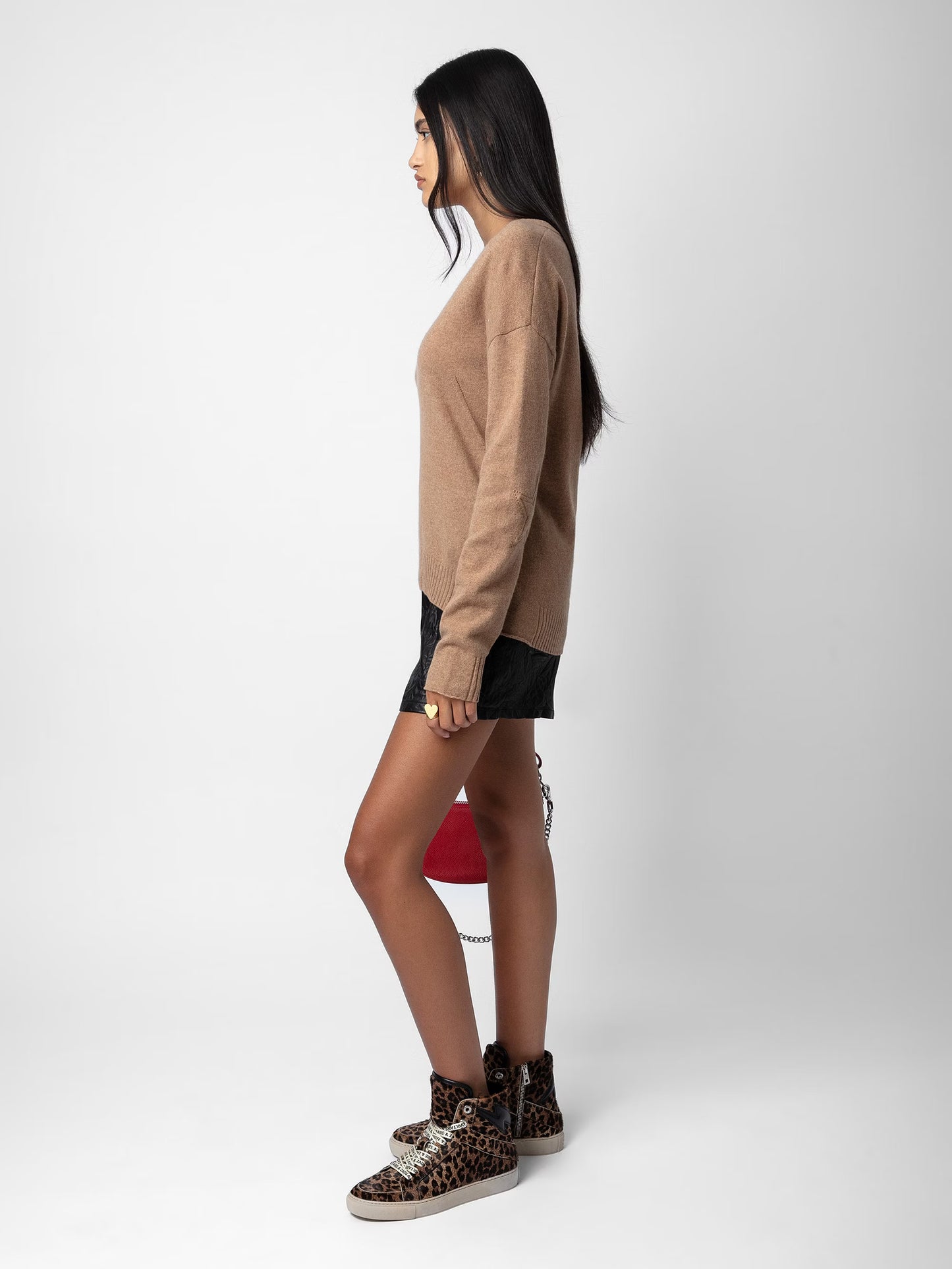 Pull Vivi Patch Cachemire pull marron femme