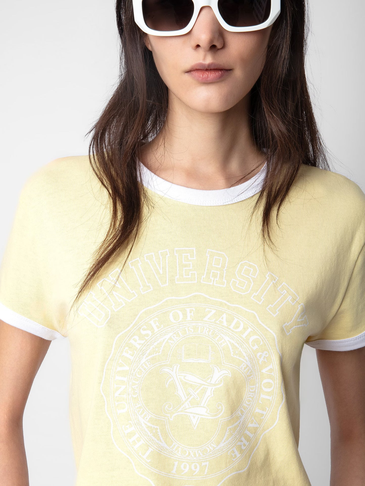 T-shirt Walk University t-shirt jaune femme