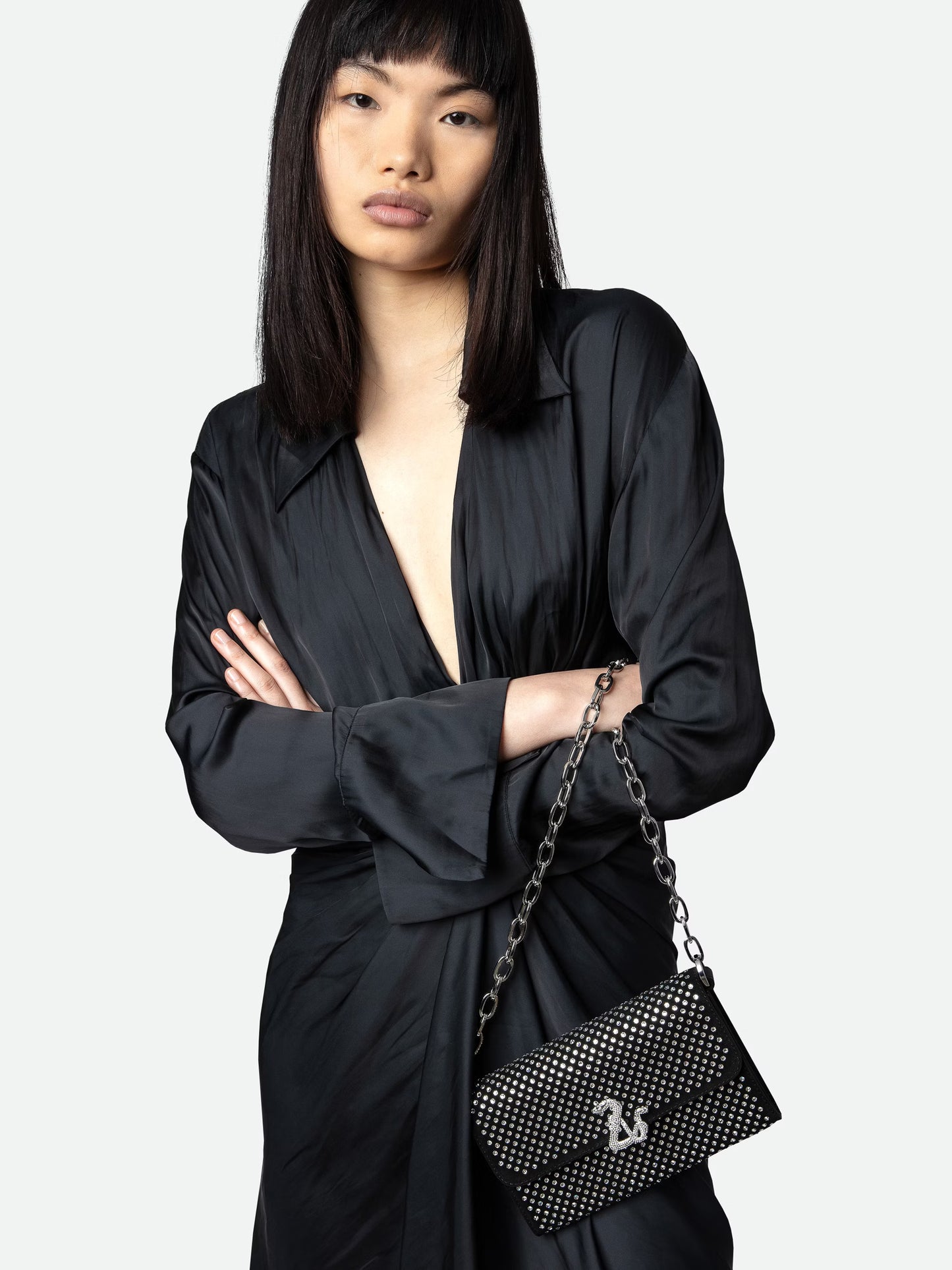 Sac Portefeuille ZV Initiale Le Long Unchained sac noir femme