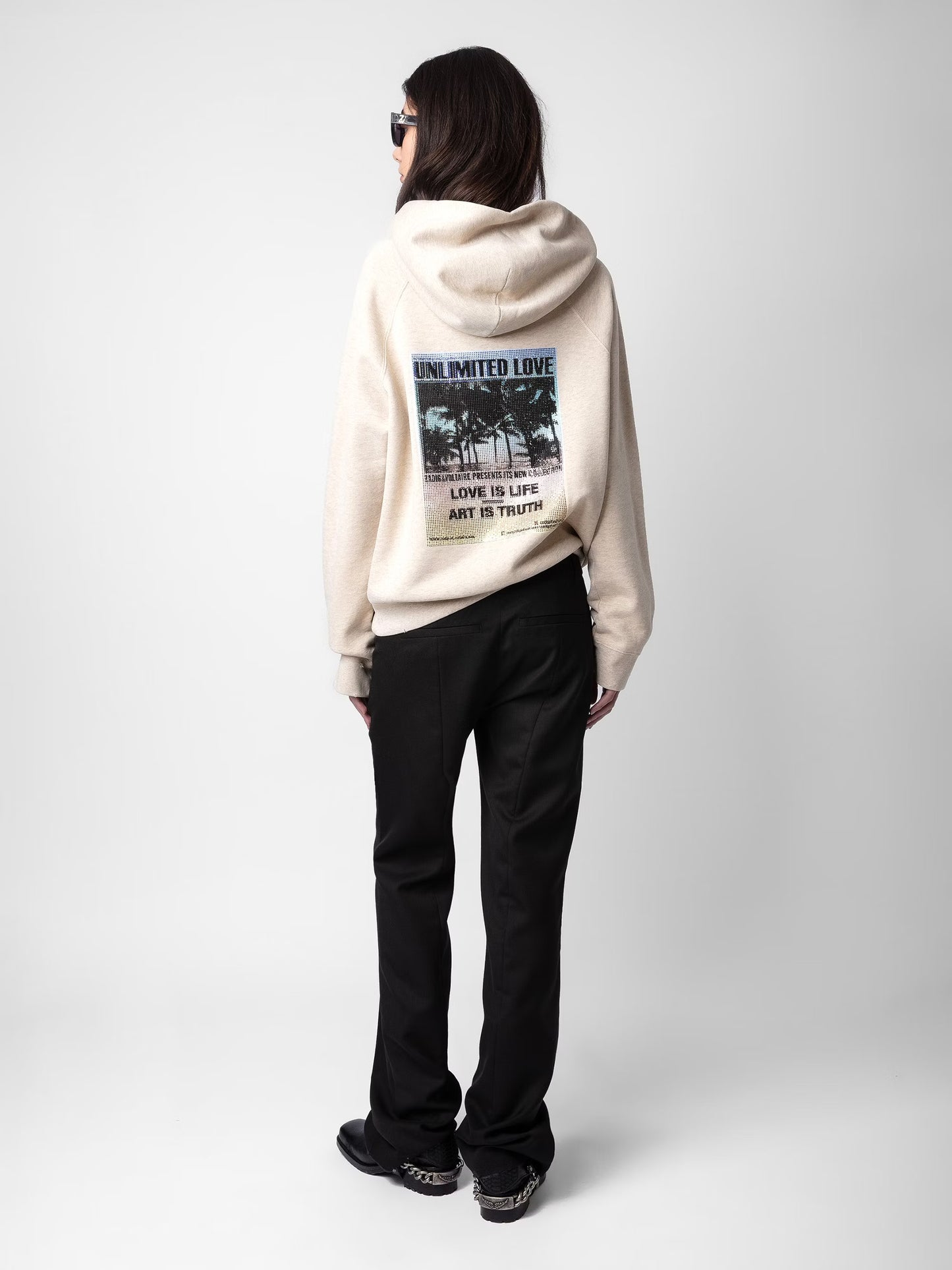 Sweatshirt Georgy Photoprint sweatshirt beige femme