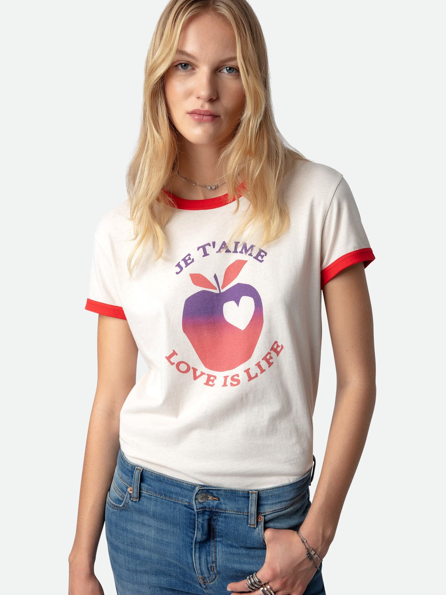T-shirt Walk Love Is Life t-shirt rose femme