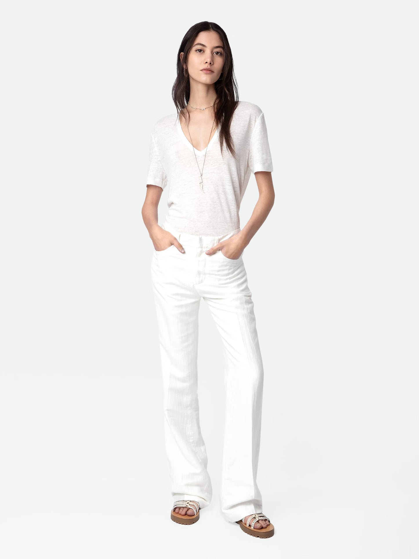 T-shirt Wassa Lin t-shirt blanc femme