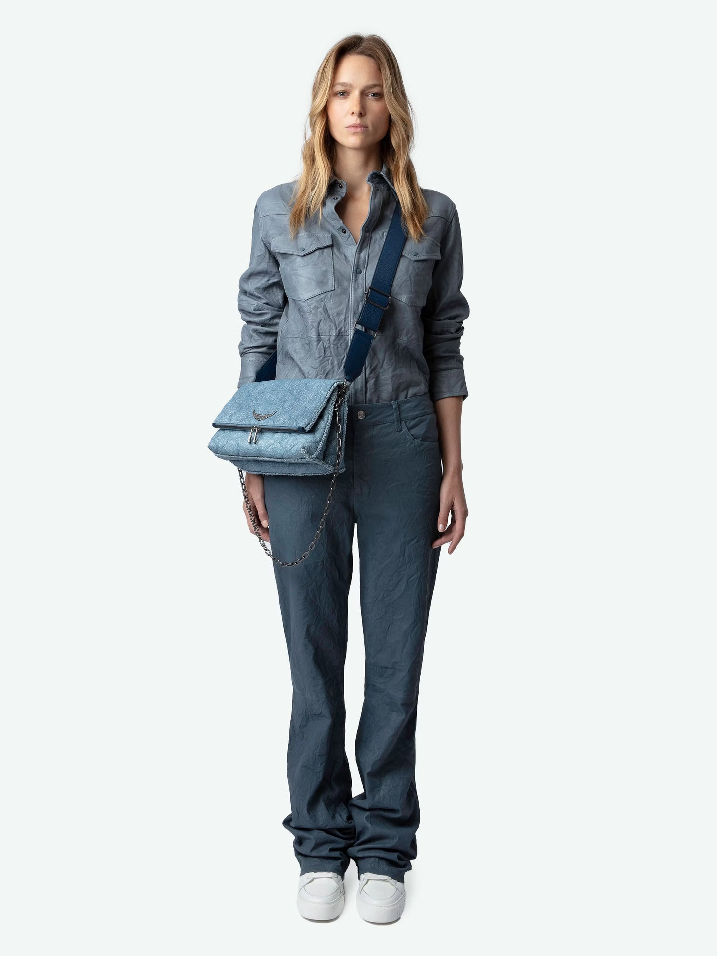 Sac Rocky Denim Glitter Matelassé sac bleu femme