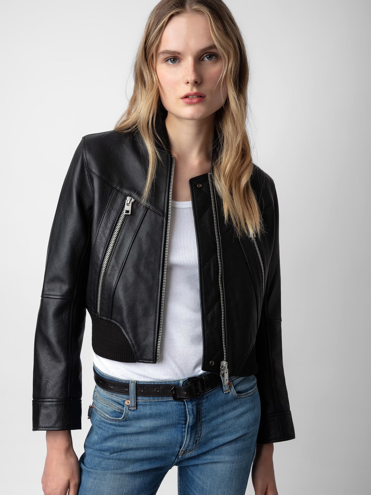 Blouson Bunta Cuir blouson noir femme