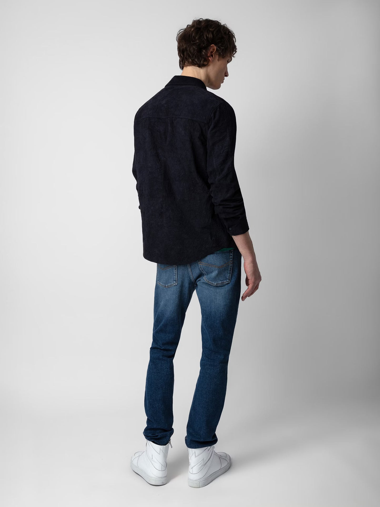 Chemise Serge Suède chemise bleu homme
