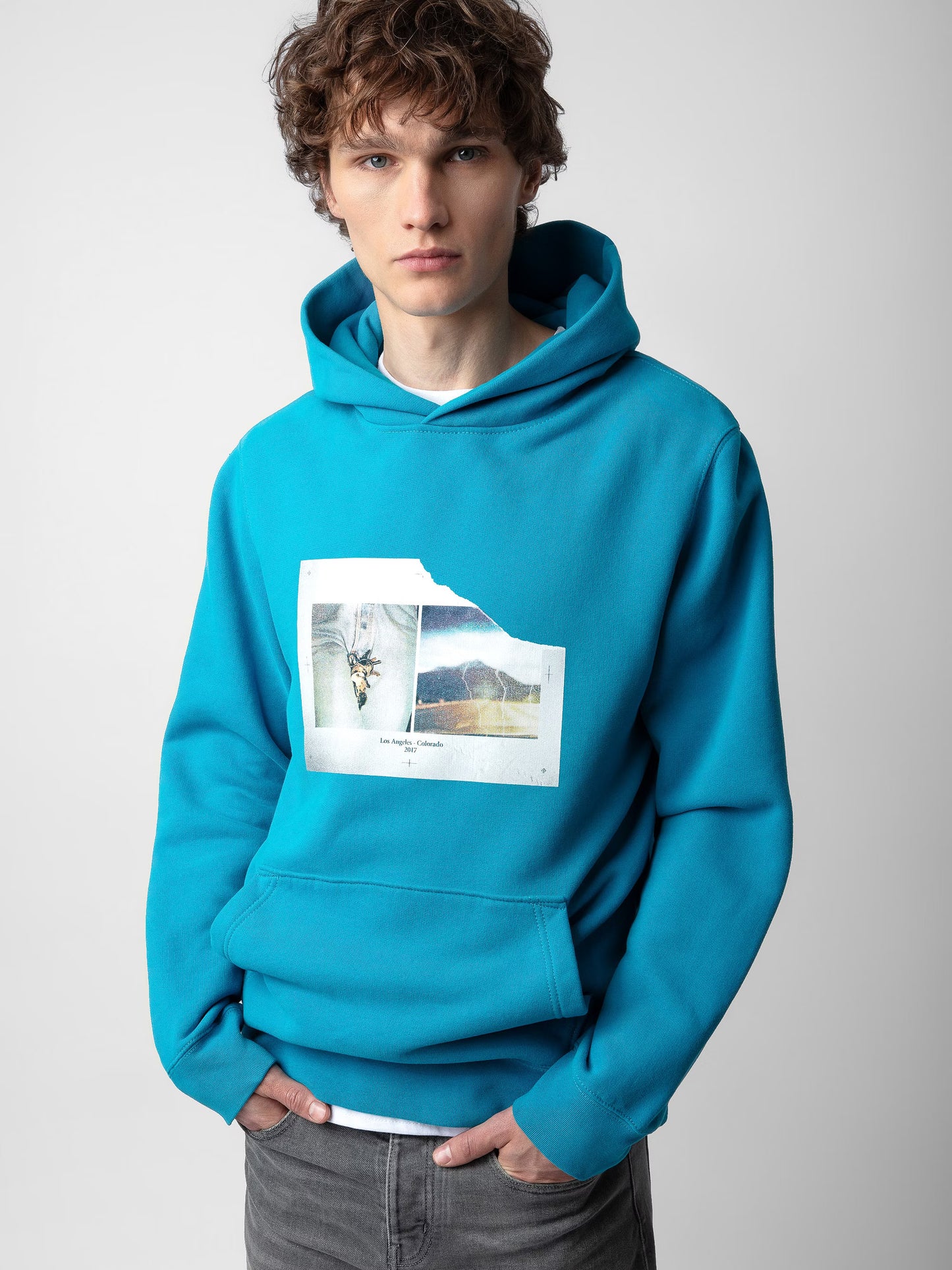Sweatshirt Sanchi Photoprint sweatshirt bleu homme