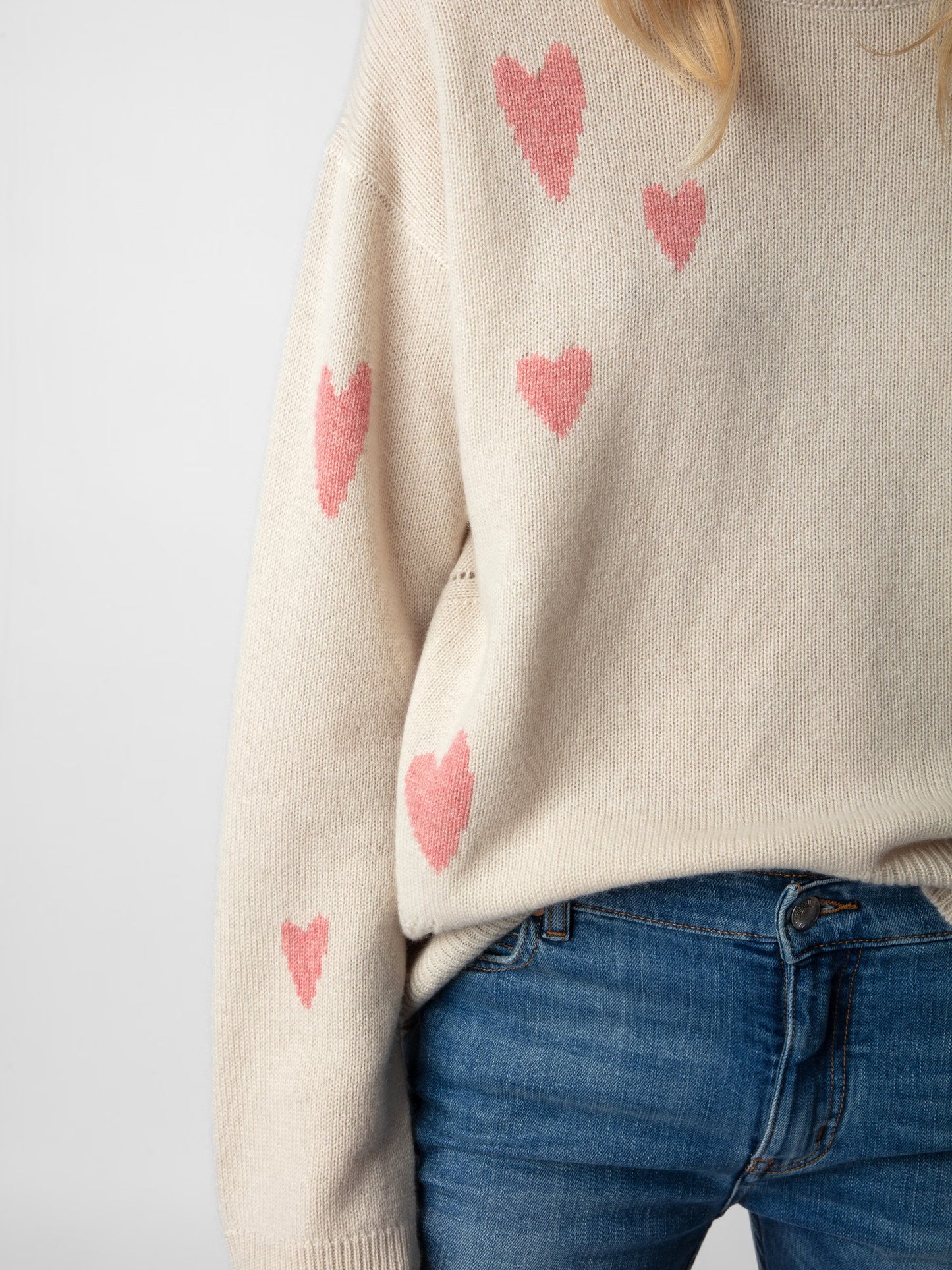 Pull Markus Heart Cachemire pull blanc femme