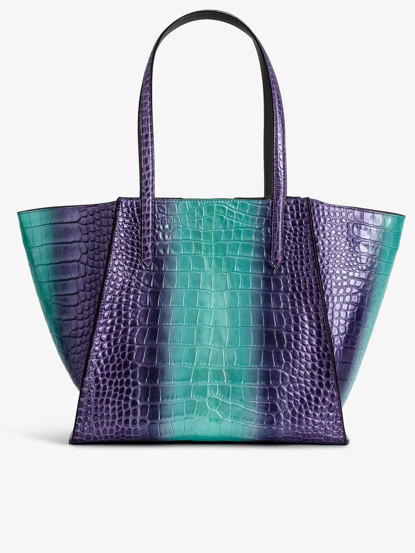 Sac Le Borderline Métallisé Embossé cabas violet femme