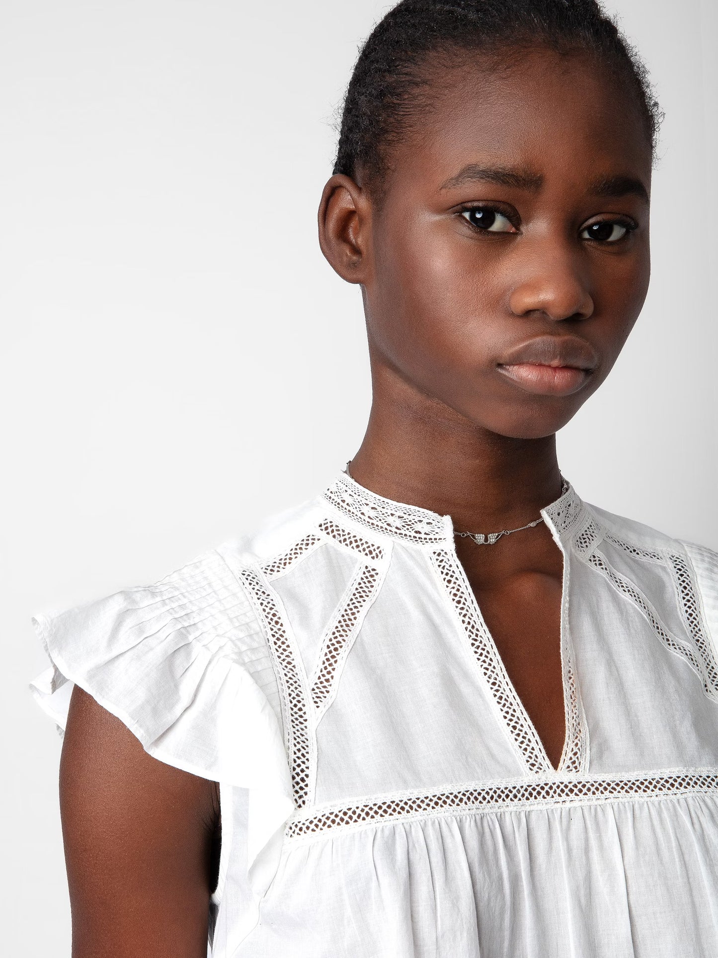 Top Tolded haut blanc femme