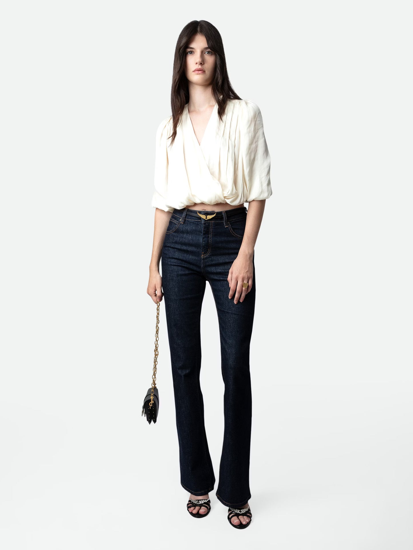 Top Tyfon Satin haut blanc femme