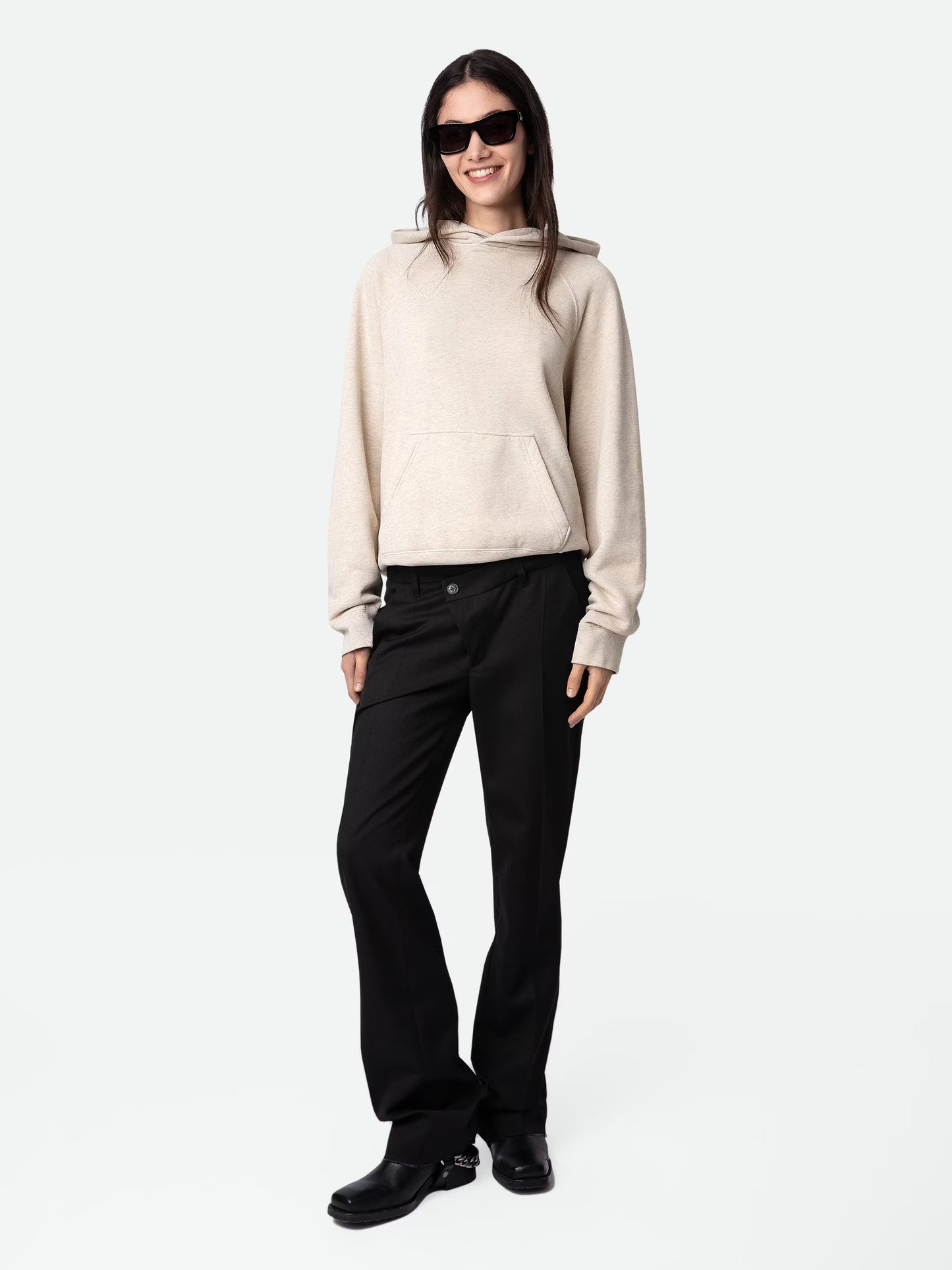 Sweatshirt Georgy Photoprint sweatshirt beige femme