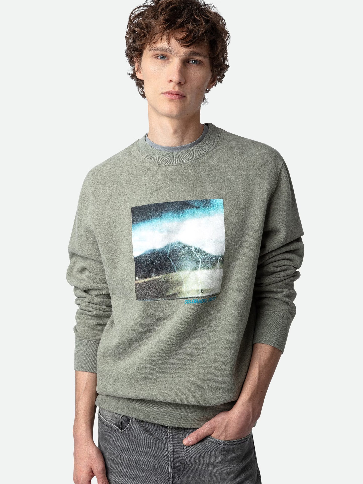 Sweatshirt Simba Photoprint sweatshirt kaki homme