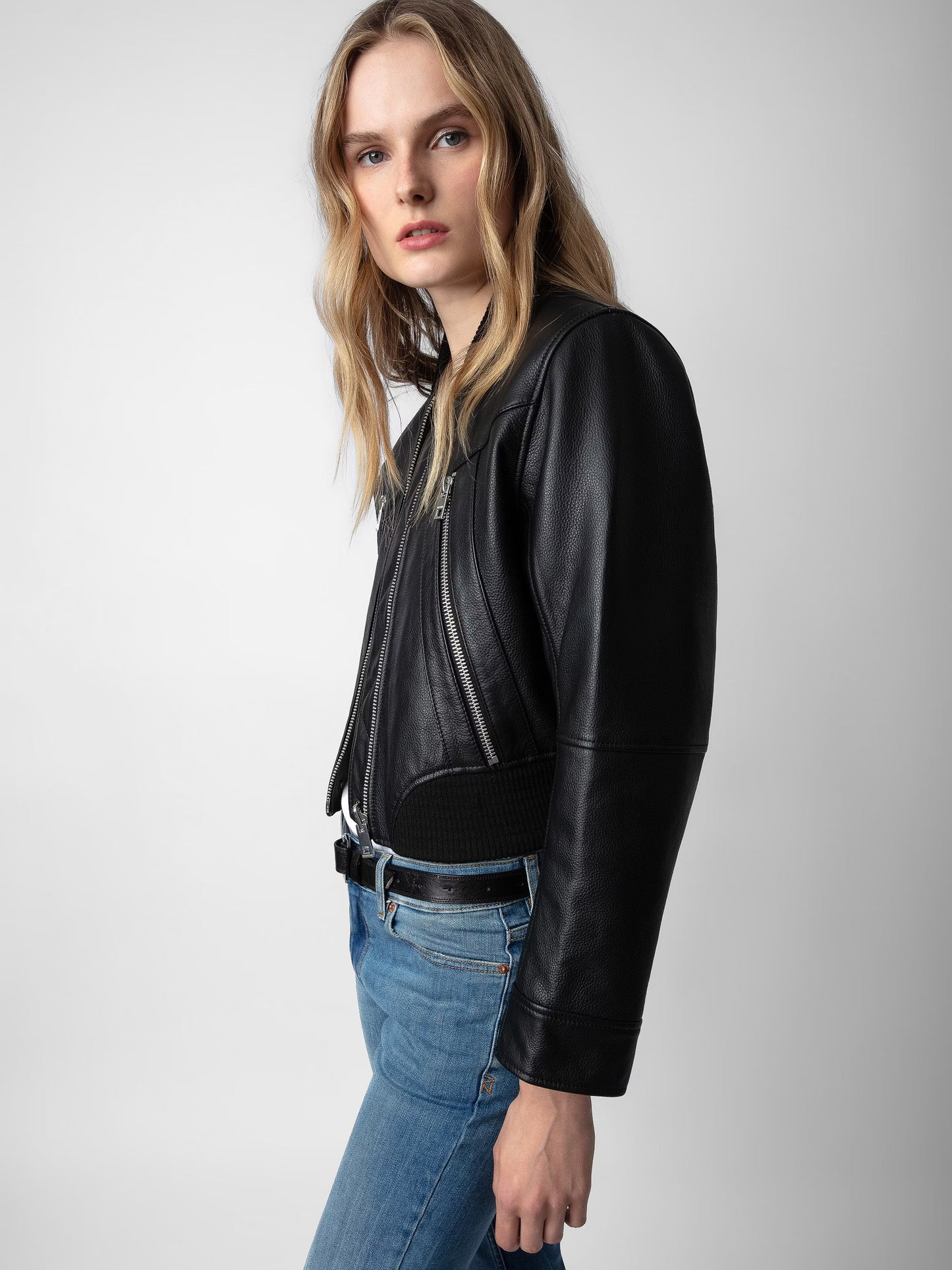 Blouson Bunta Cuir blouson noir femme
