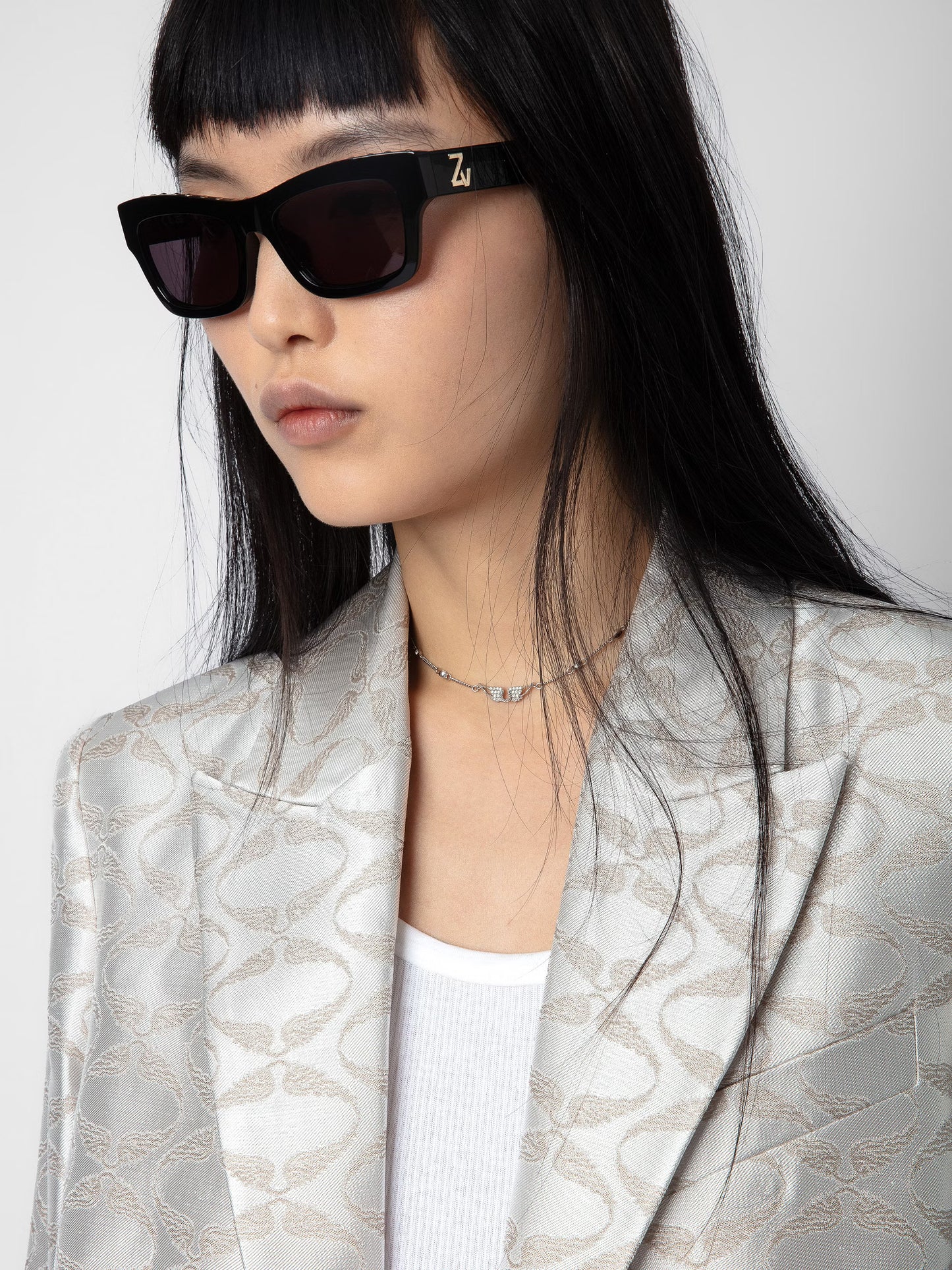 Blazer Vicka Wings Jacquard blazer beige femme