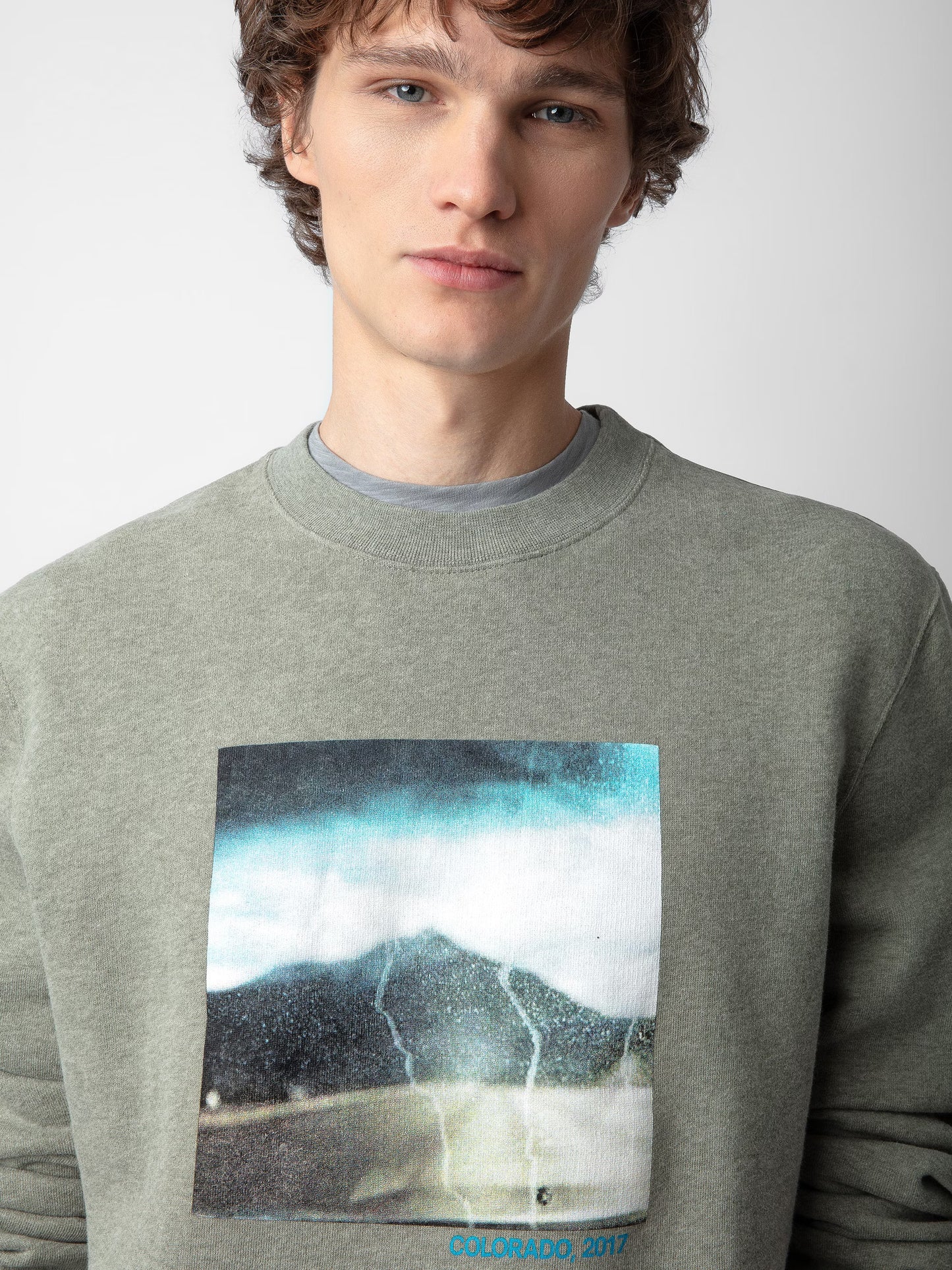 Sweatshirt Simba Photoprint sweatshirt kaki homme