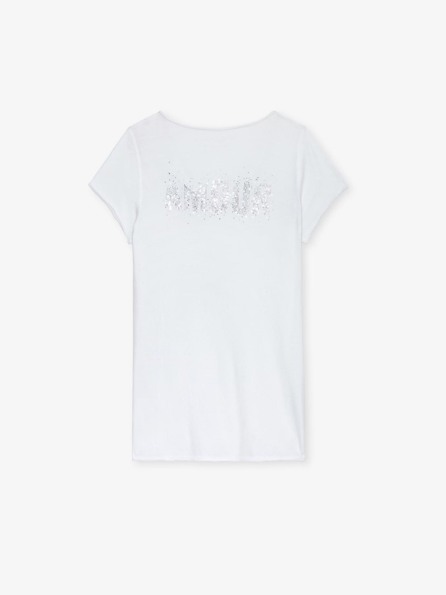 T-shirt Tunisien Amour Strass tunisien blanc femme