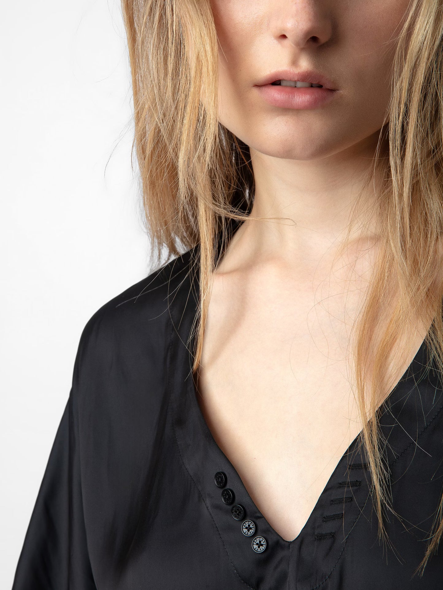 Blouse Tonastir Satin chemise noir femme