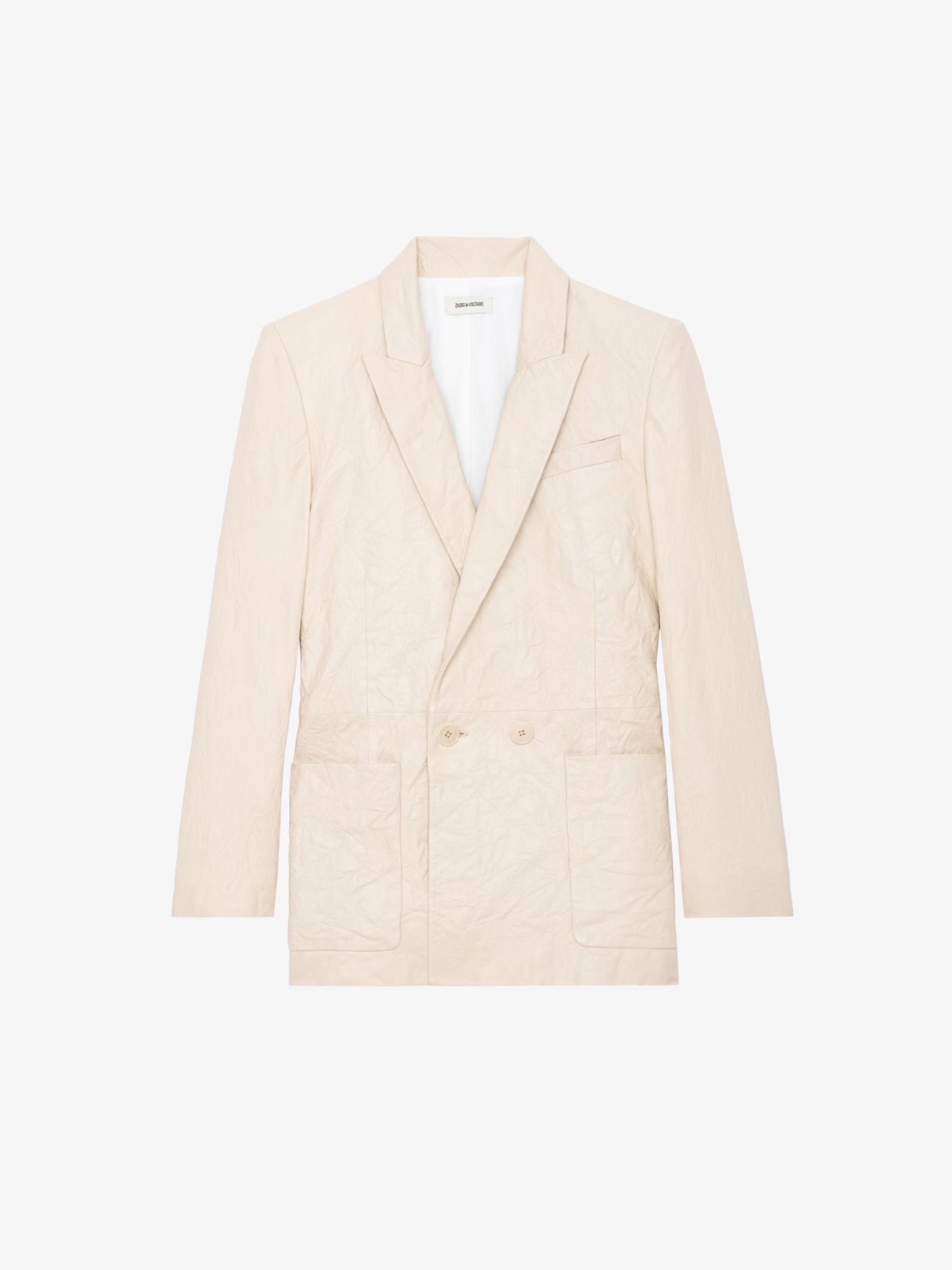 Veste Visko Cuir Froissé blazer rose femme