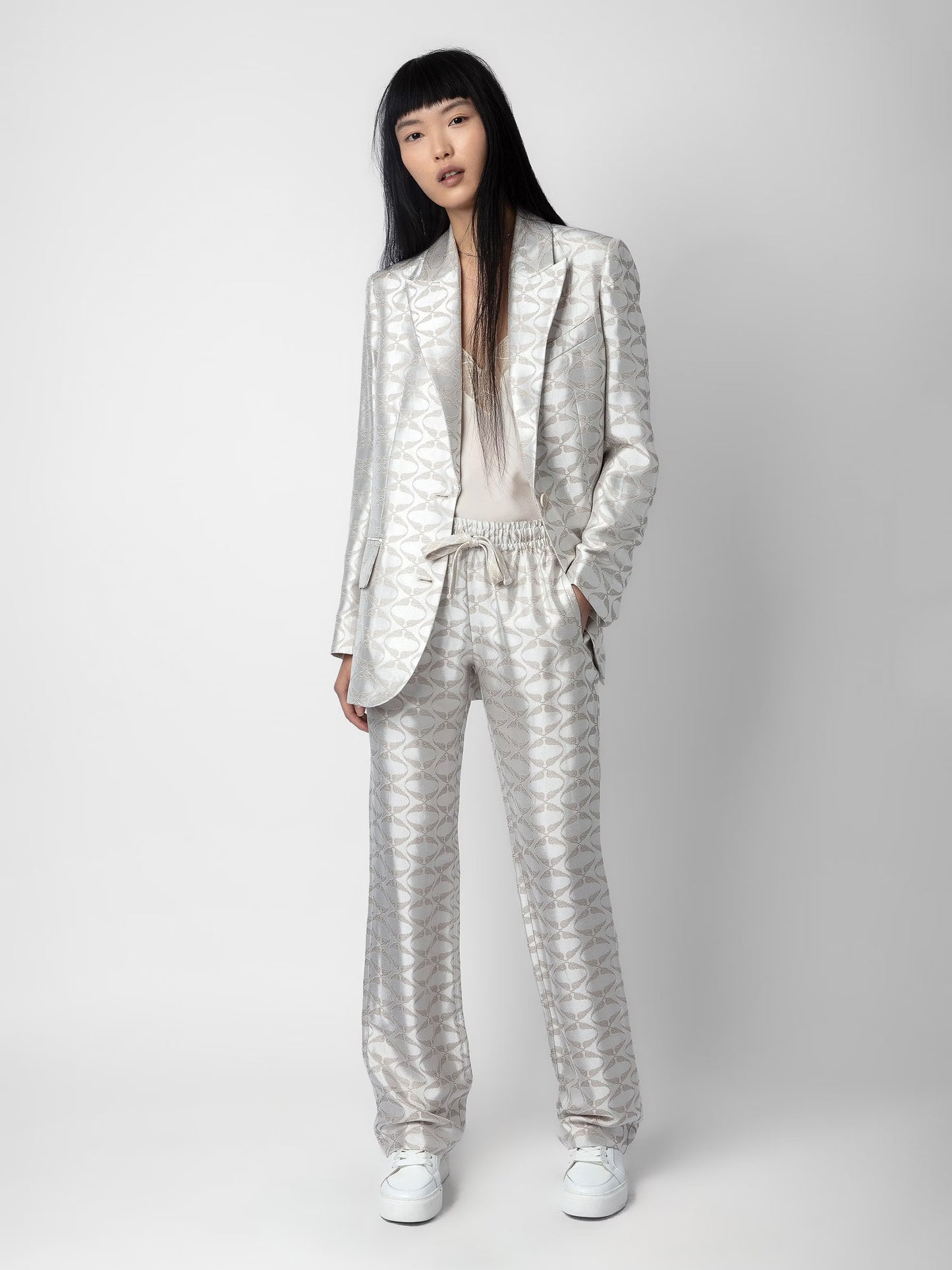Blazer Vicka Wings Jacquard blazer beige femme