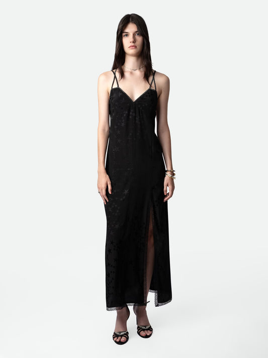 Robe Rohal Jacquard Soie robe noir femme