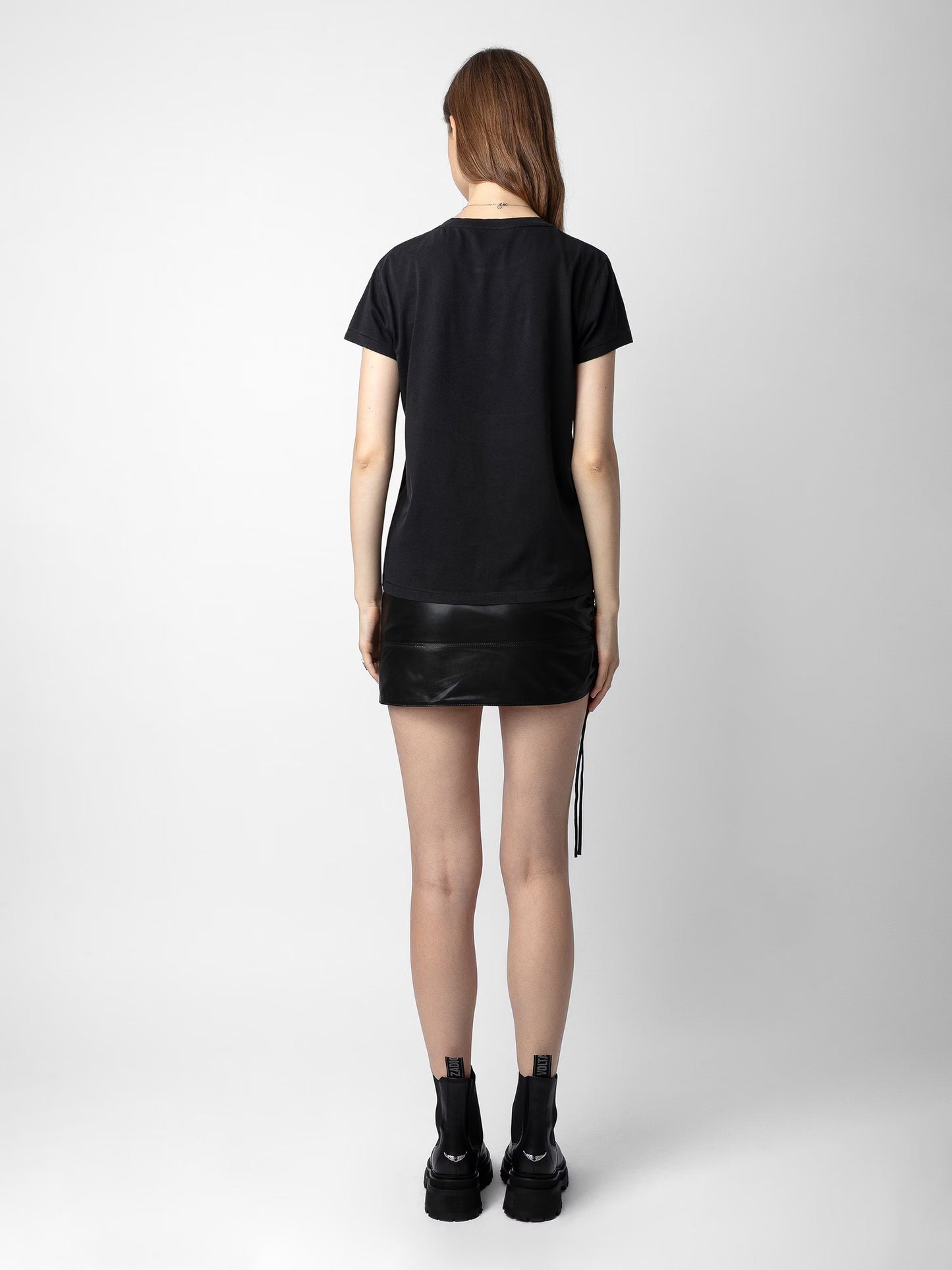 T-shirt Walk Peace & Love t-shirt noir femme