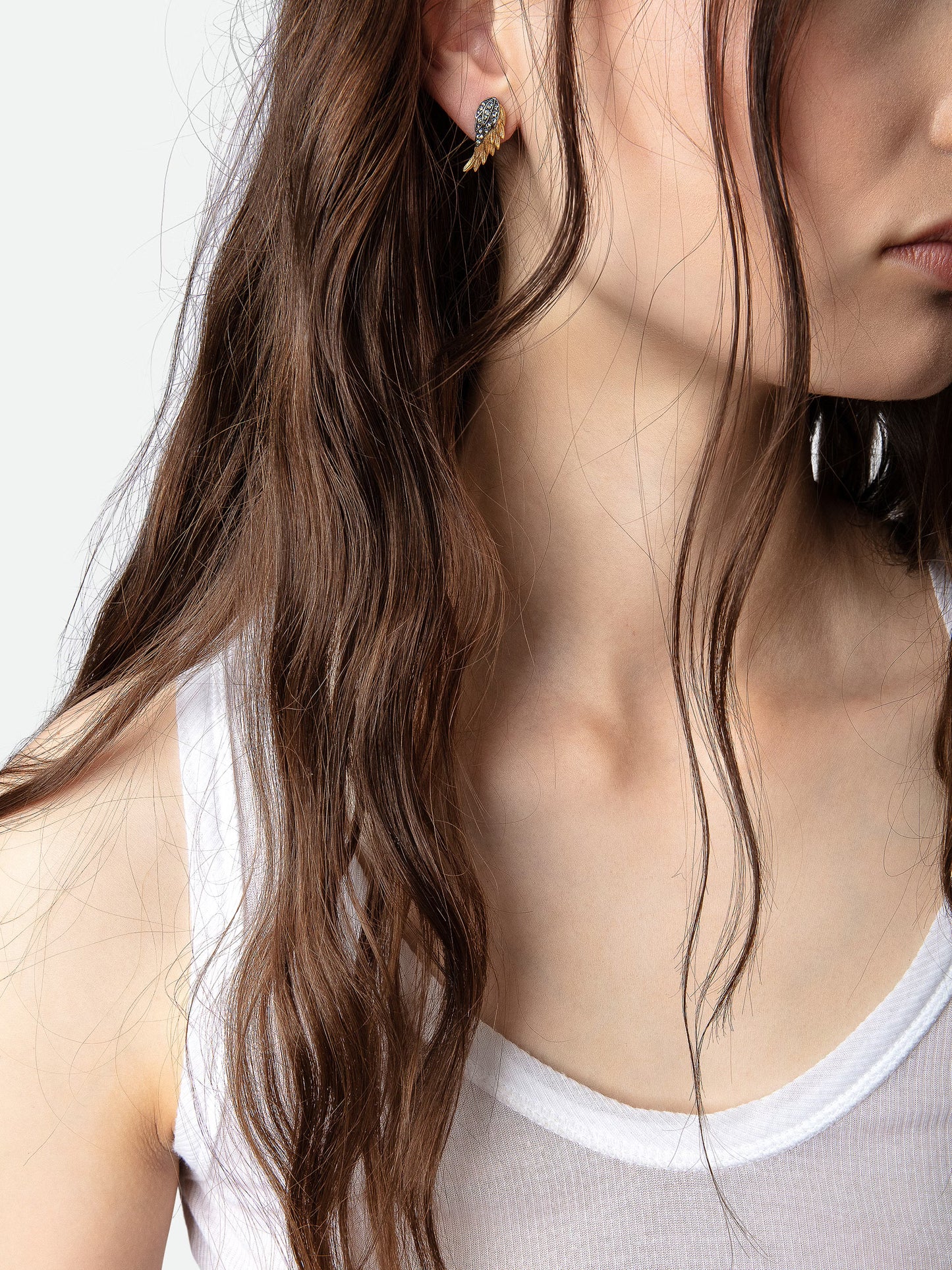 Boucles d'oreilles Rock Feather  boucles d'oreilles or femme