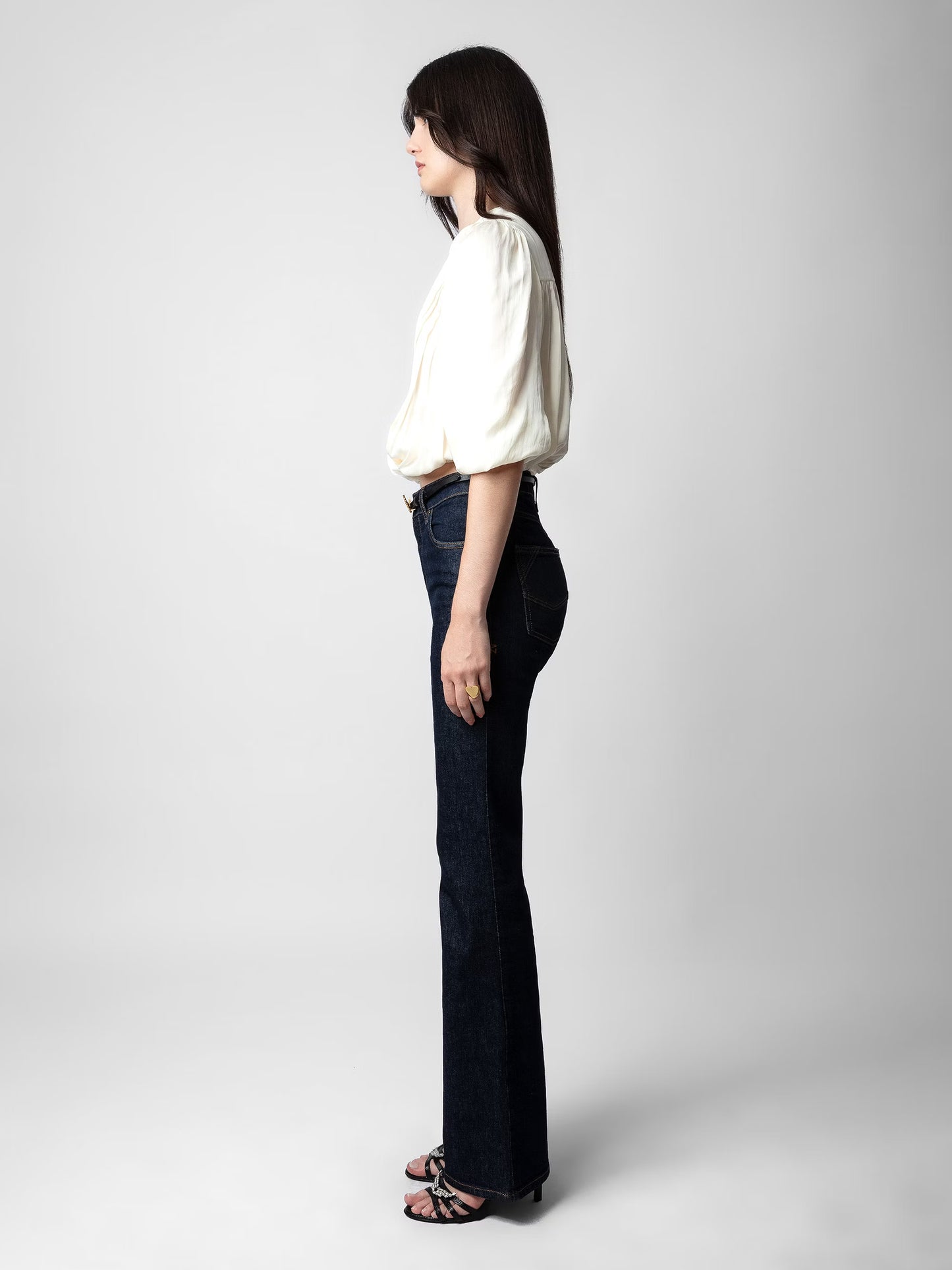 Top Tyfon Satin haut blanc femme