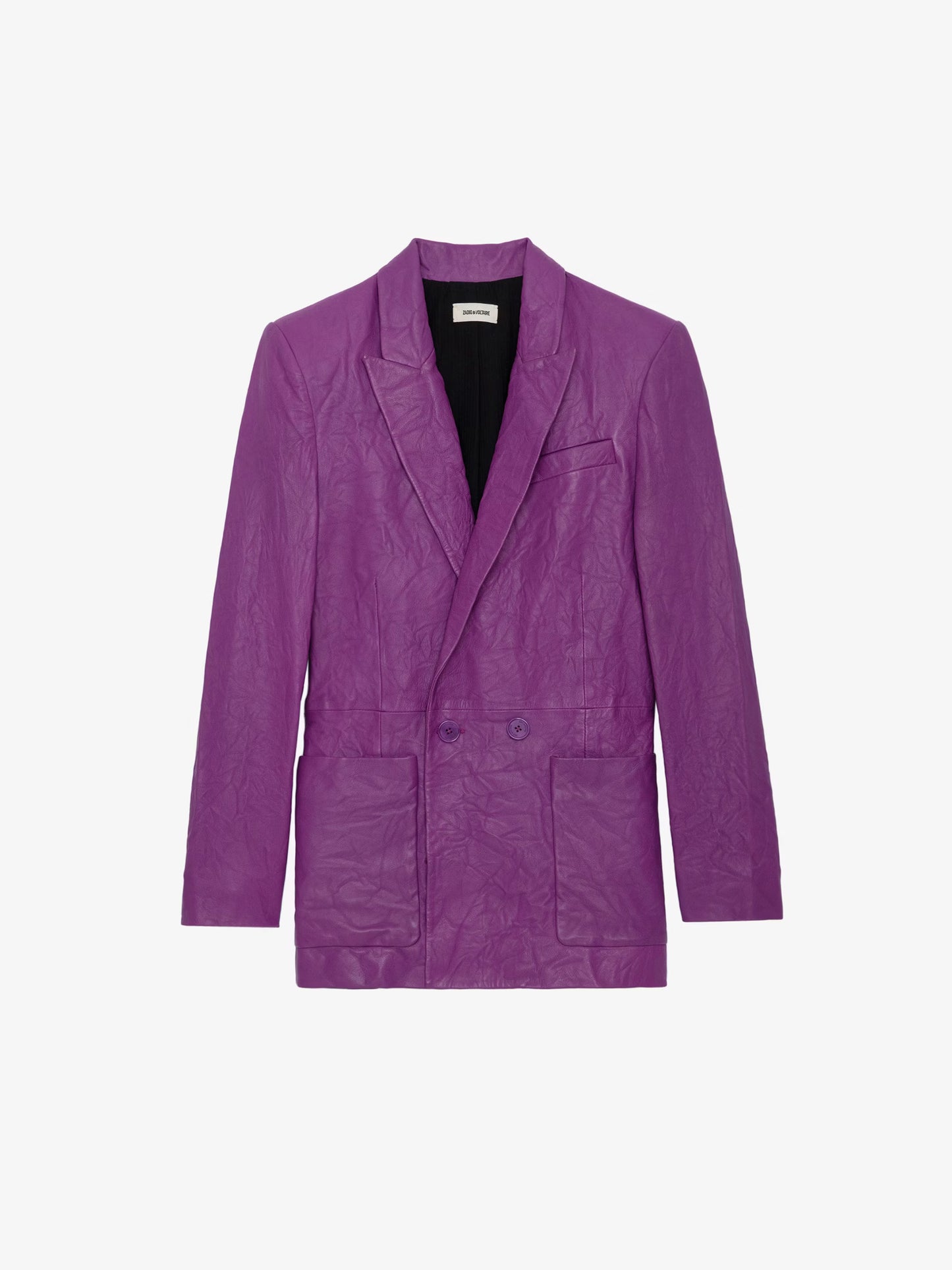 Blazer Visko Cuir Froissé blazer violet femme