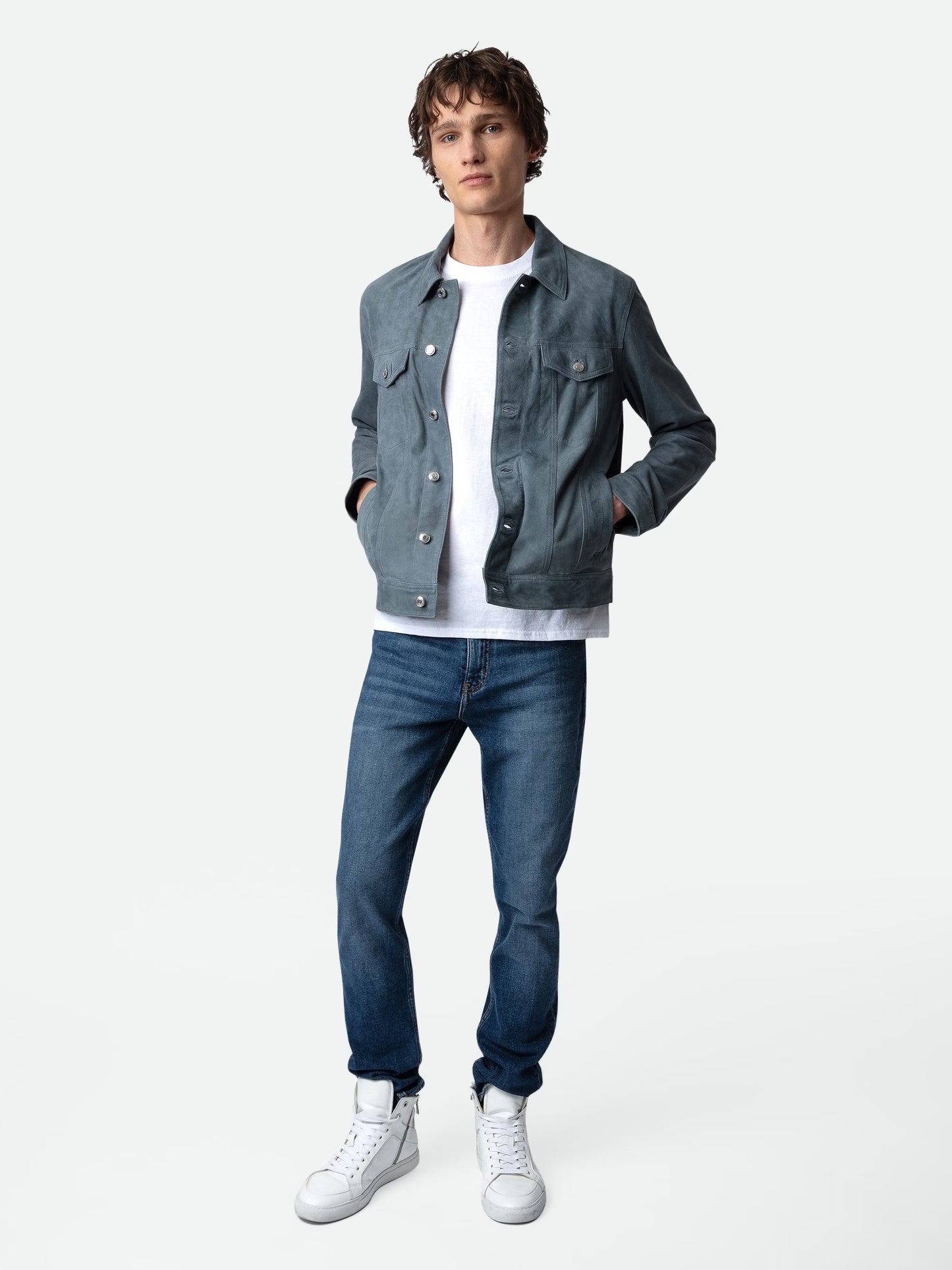 Blouson Base Suède blouson marine homme
