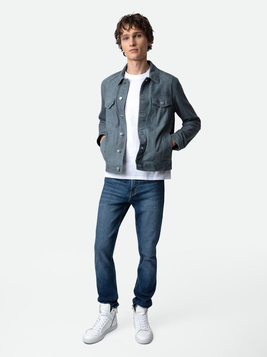 Blouson Base Suède blouson marine homme