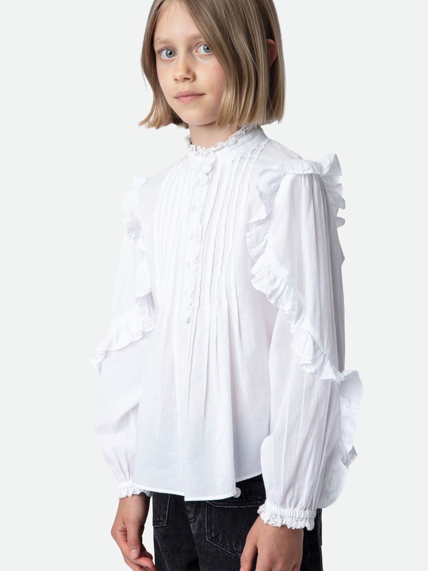 Blouse Timmy Fille haut blanc fille