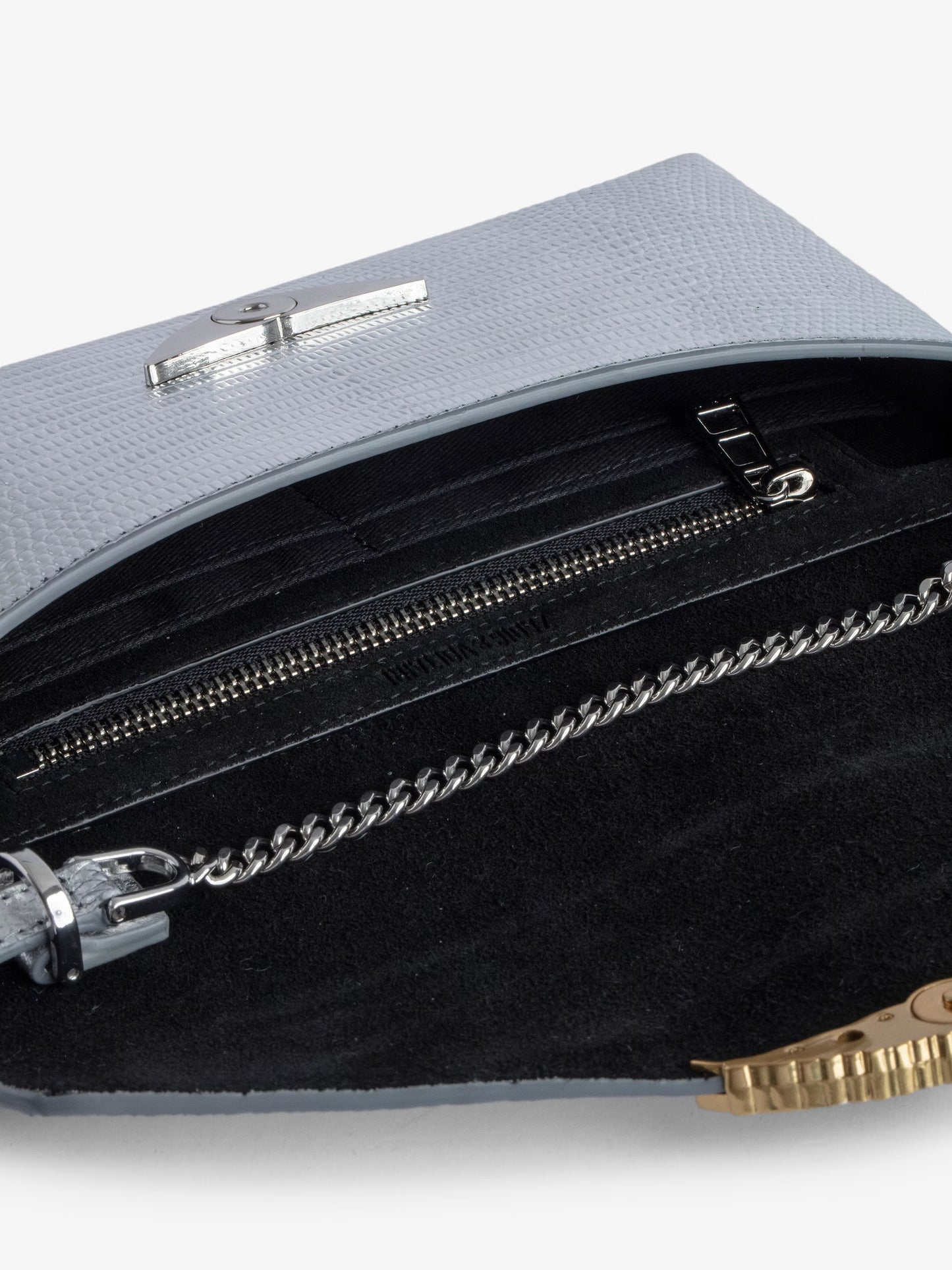 Pochette Bordeline Embossée Métallisée pochette argent femme