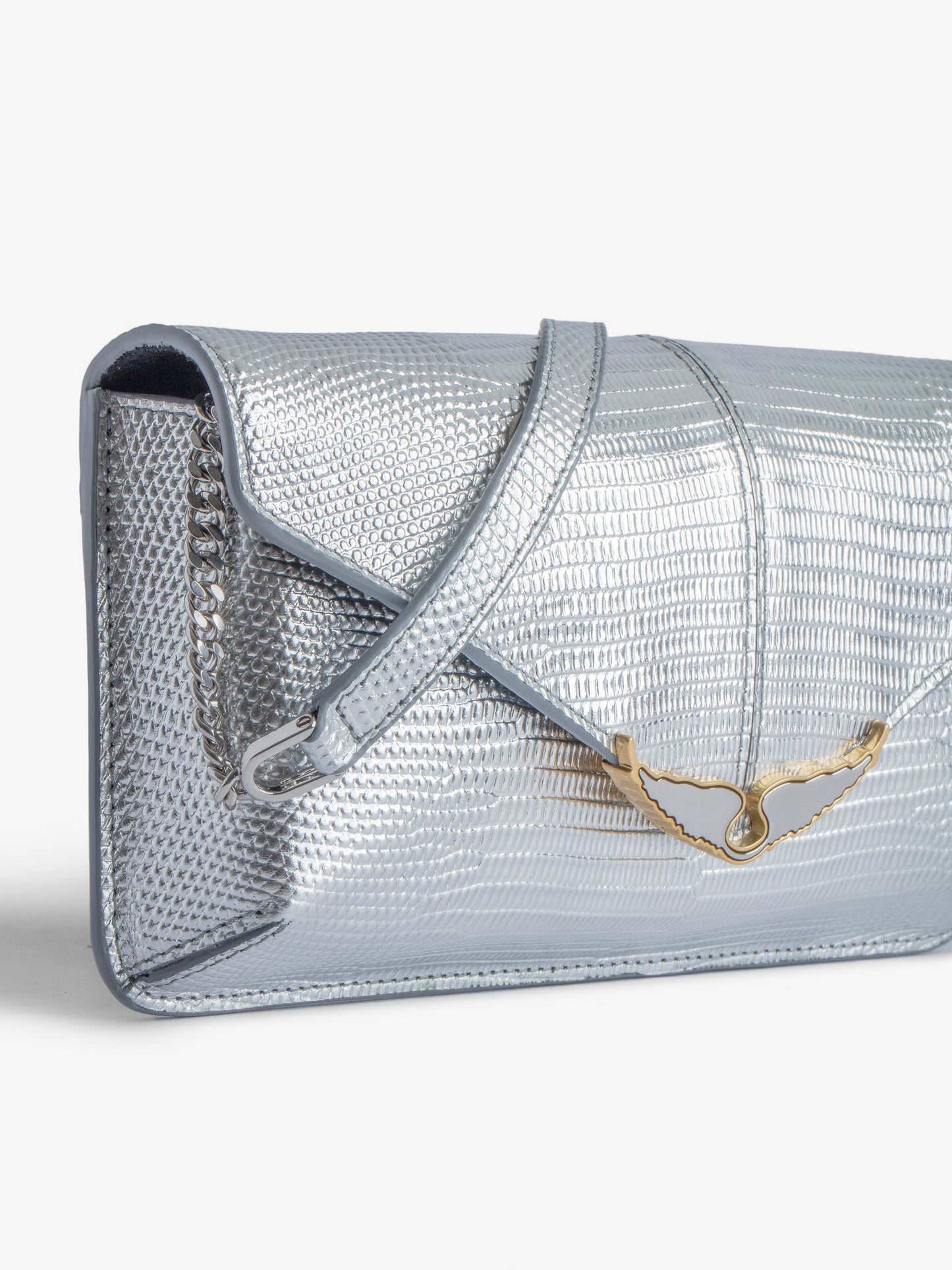 Pochette Bordeline Embossée Métallisée pochette argent femme